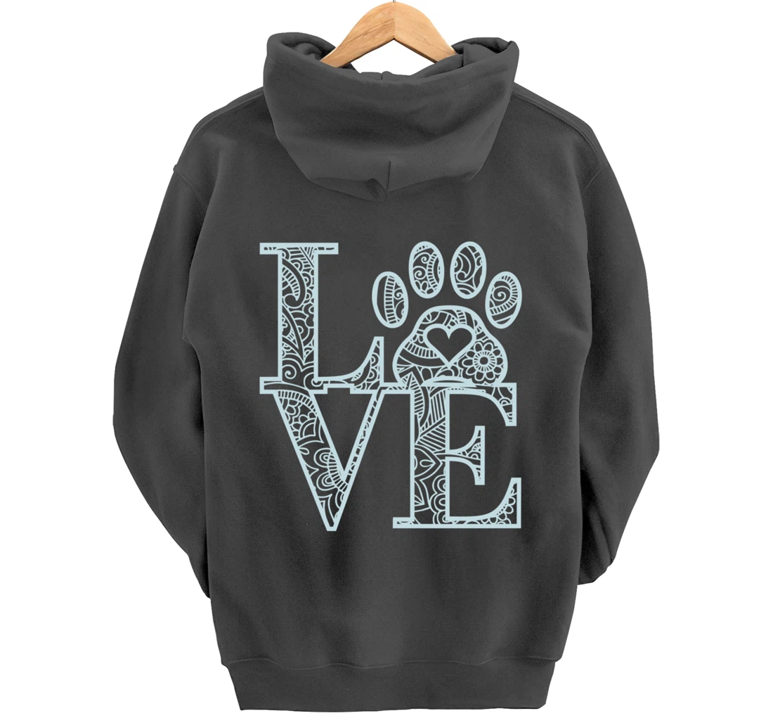 Cute Mandala Dog Cat Paw Print Pet Love Pajama for family Pullover Hoodie