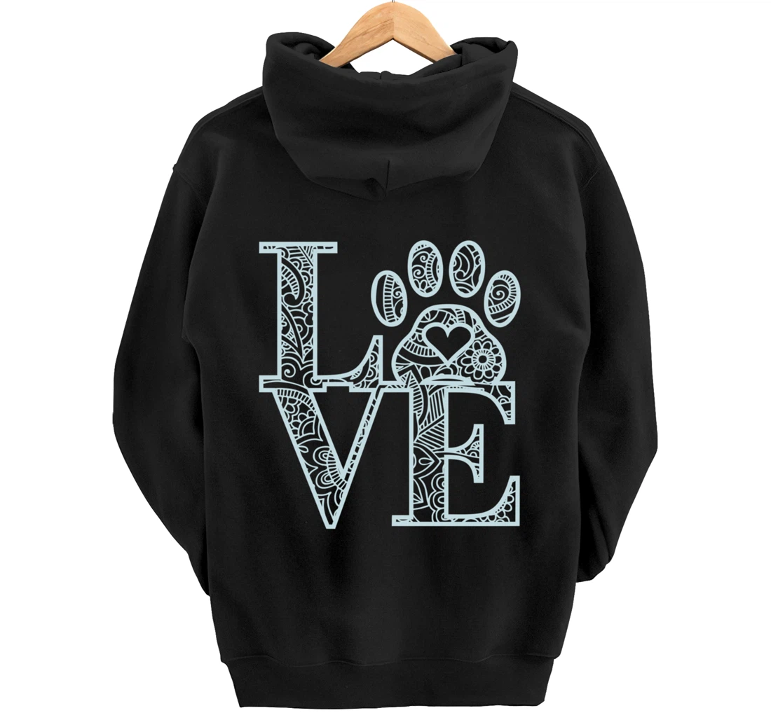 Cute Mandala Dog Cat Paw Print Pet Love Pajama for family Pullover Hoodie