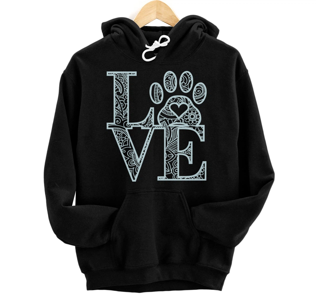 Cute Mandala Dog Cat Paw Print Pet Love Pajama for family Pullover Hoodie