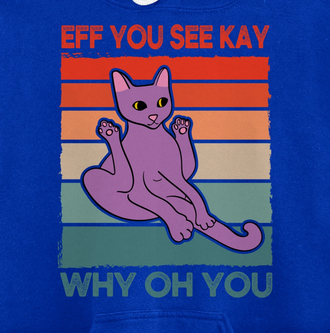 Funny Eff You See Kay Cat Yoga Vintage Sunset Cats Lover Pullover Hoodie