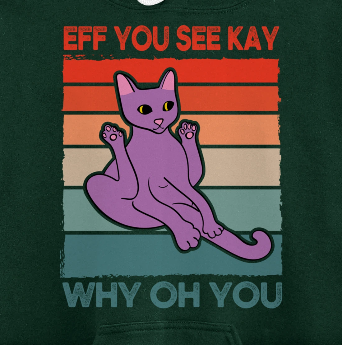 Funny Eff You See Kay Cat Yoga Vintage Sunset Cats Lover Pullover Hoodie