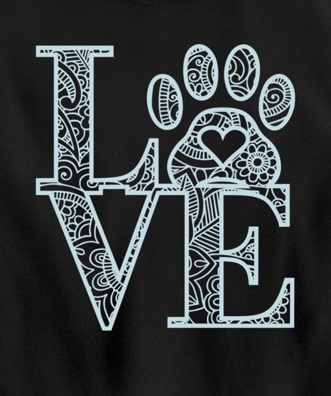 Cute Mandala Dog Cat Paw Print Pet Love Pajama for family Pullover Hoodie