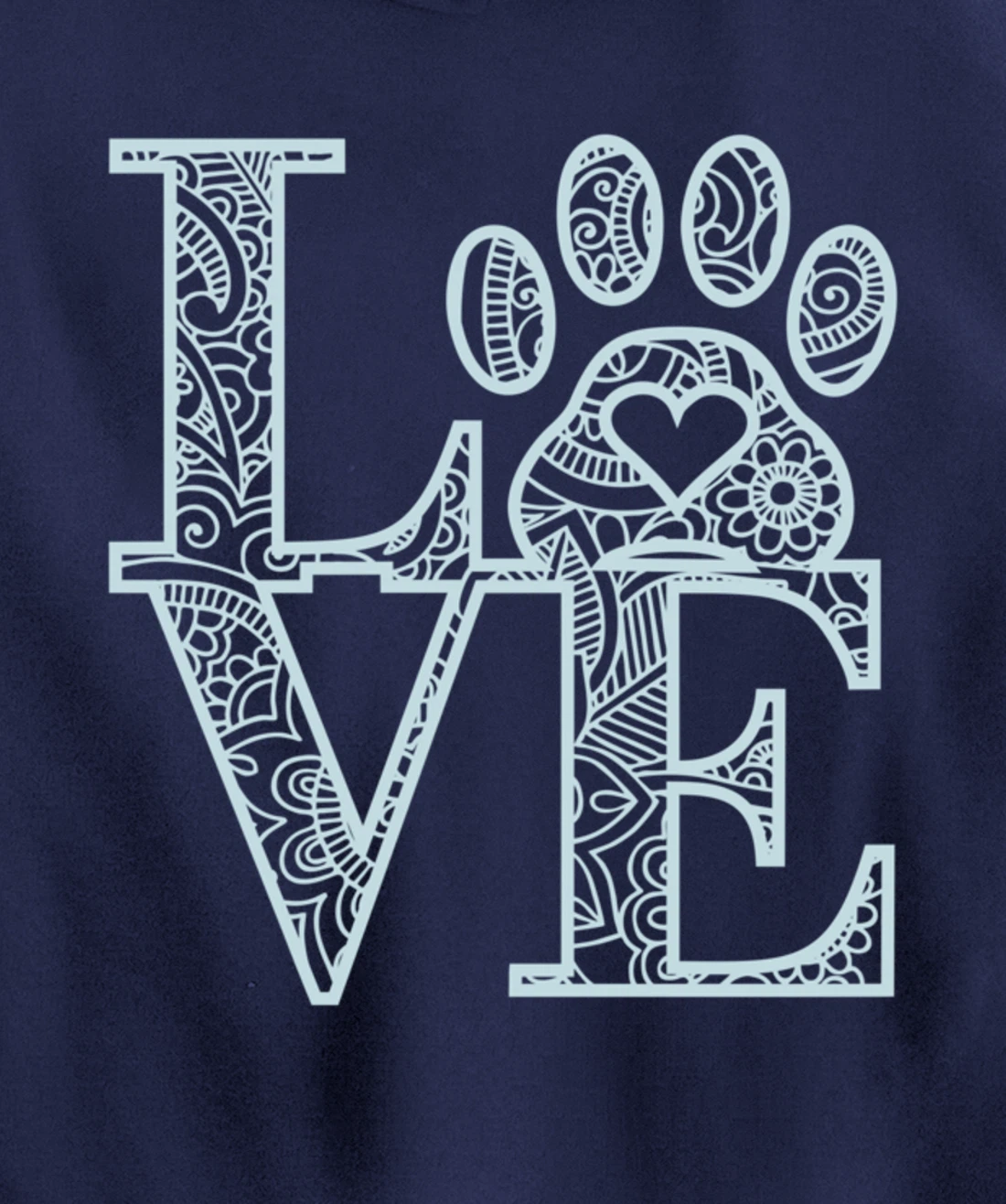 Cute Mandala Dog Cat Paw Print Pet Love Pajama for family Pullover Hoodie