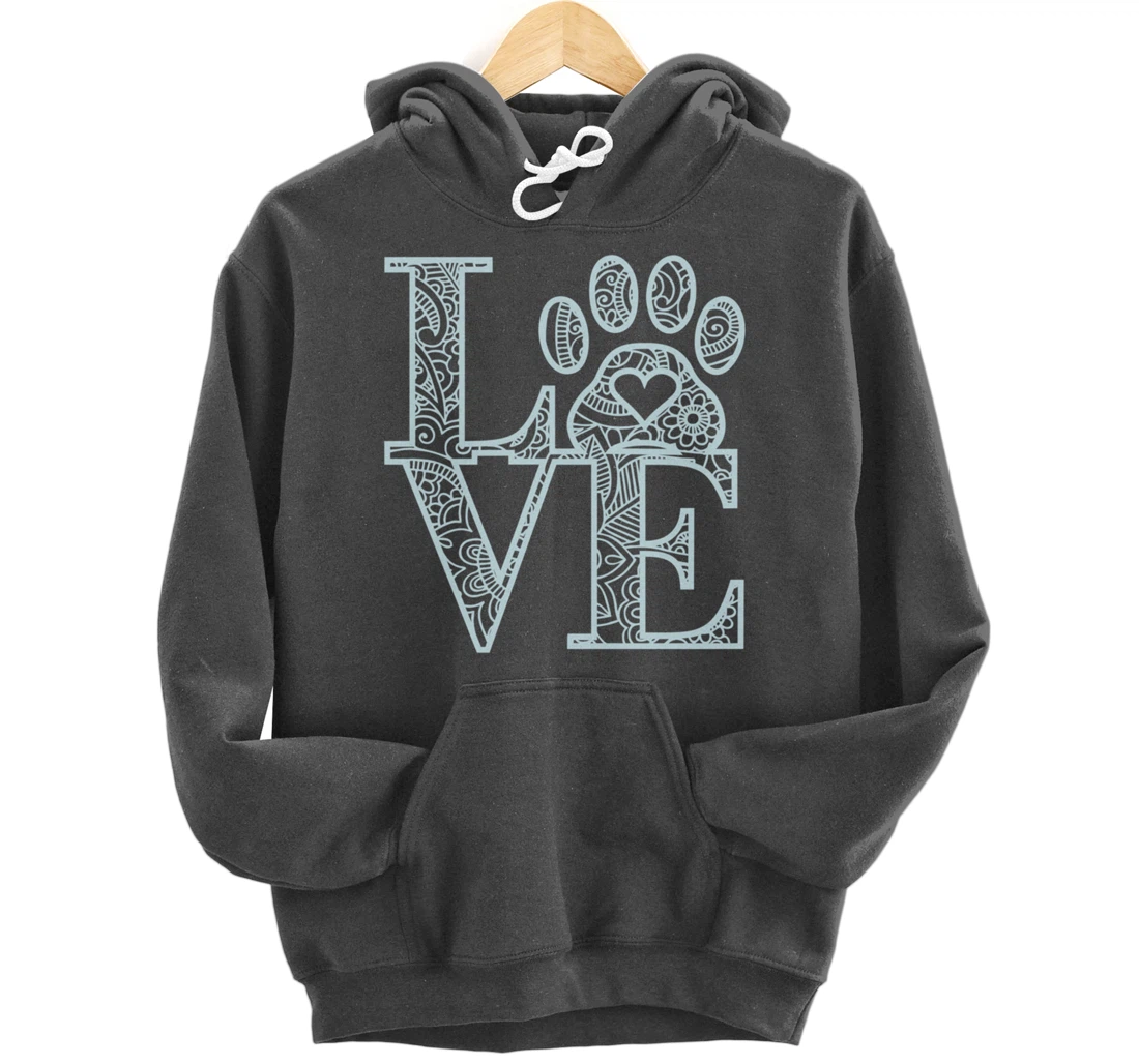 Cute Mandala Dog Cat Paw Print Pet Love Pajama for family Pullover Hoodie