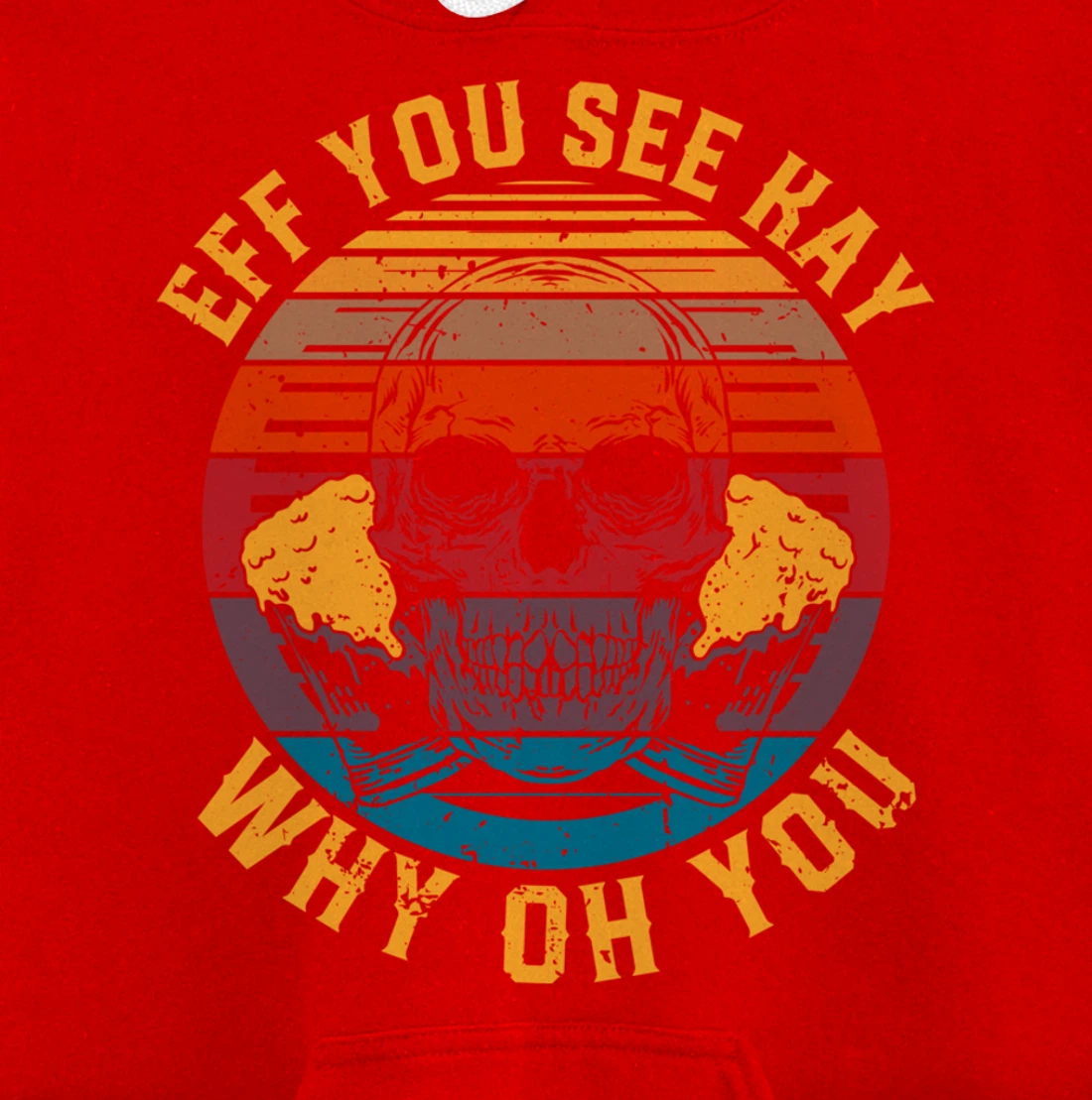 Eff You See Kay Retro Skull Aesthetic Goth Why Oh You Gothic Pullover Hoodie