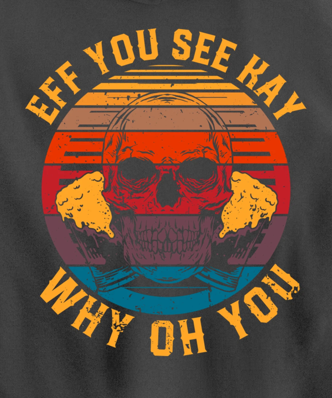 Eff You See Kay Retro Skull Aesthetic Goth Why Oh You Gothic Pullover Hoodie