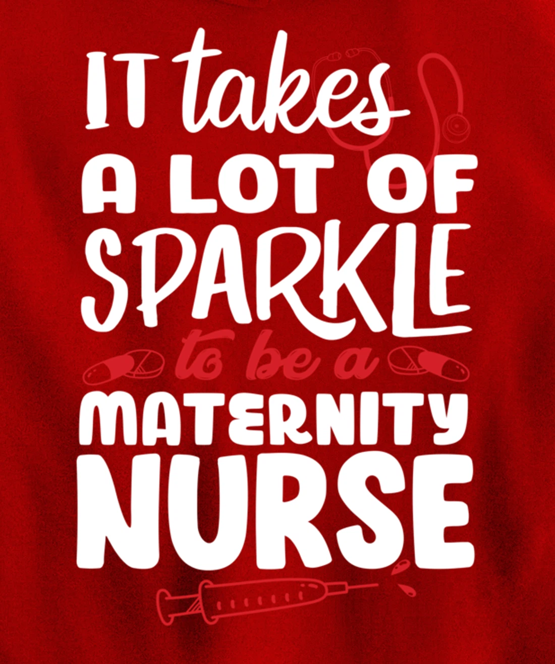 Funny Nursing Fan Sparkle Graphic Women Men Maternity Nurse Pullover Hoodie