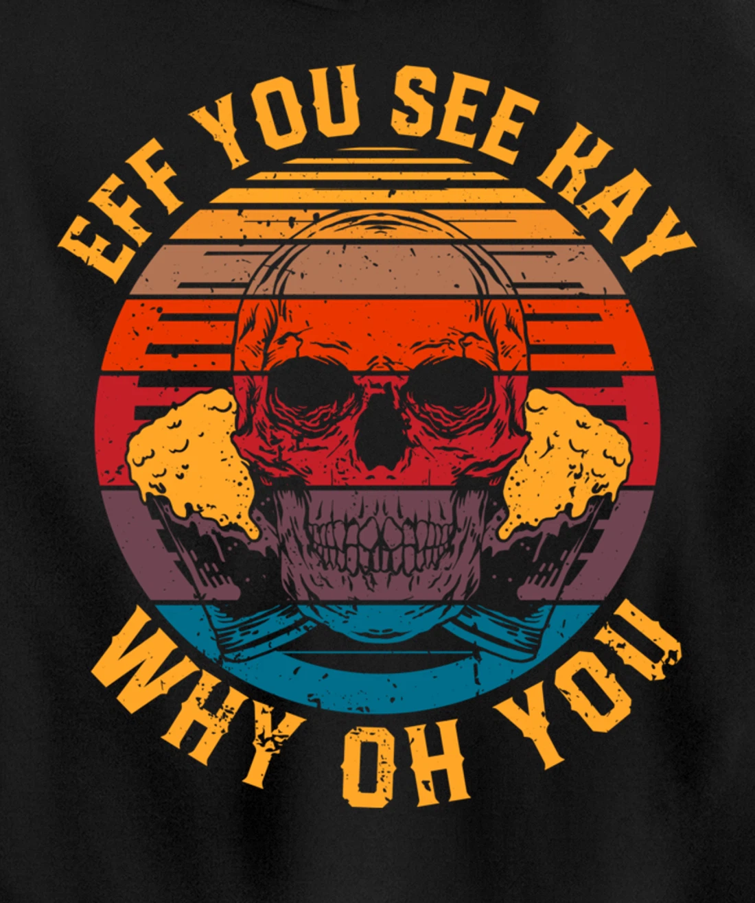 Eff You See Kay Retro Skull Aesthetic Goth Why Oh You Gothic Pullover Hoodie