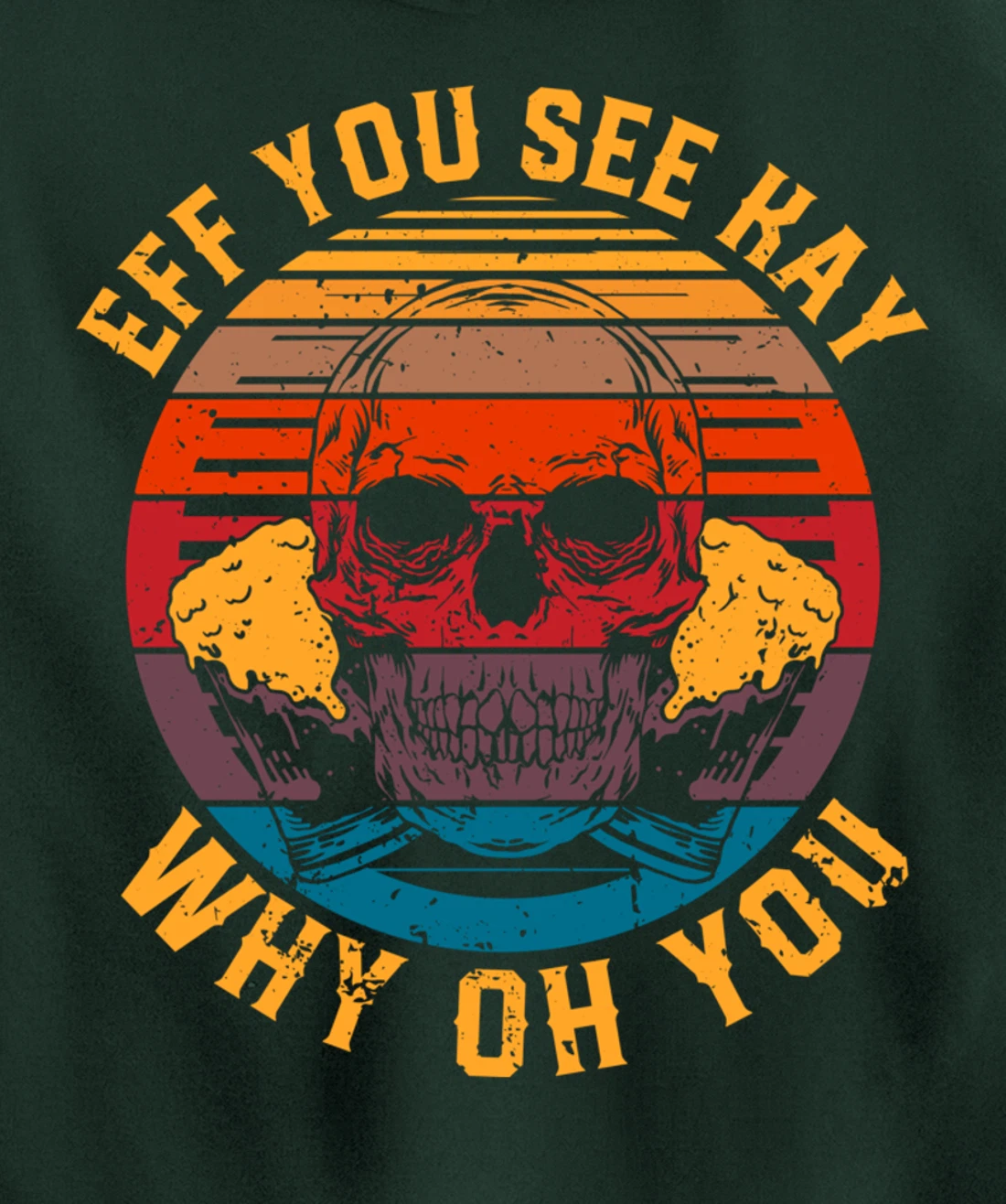 Eff You See Kay Retro Skull Aesthetic Goth Why Oh You Gothic Pullover Hoodie
