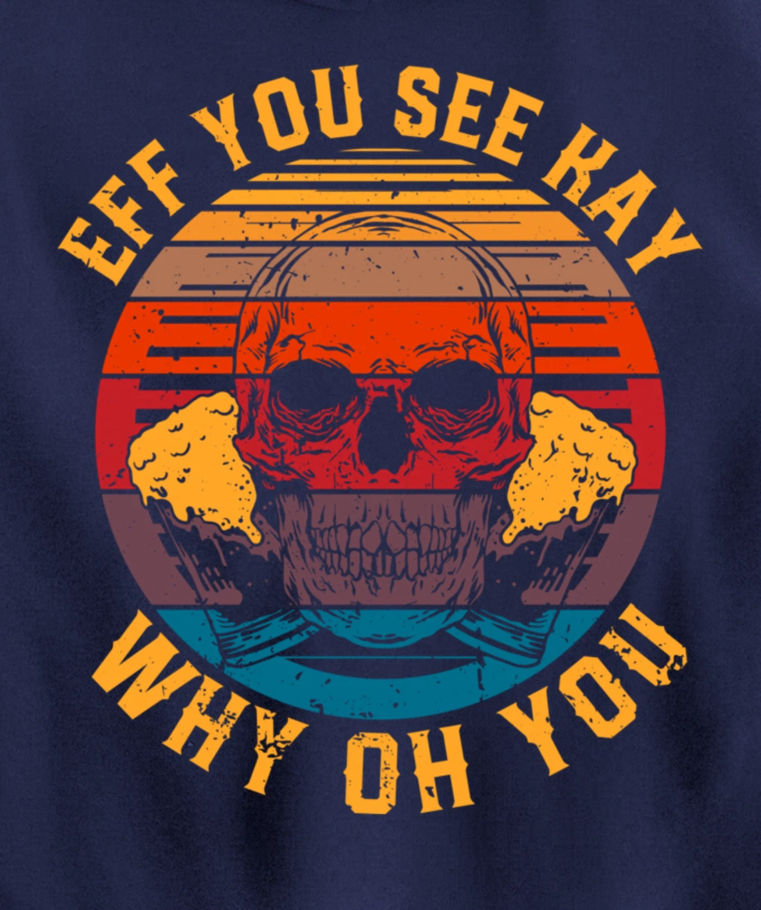 Eff You See Kay Retro Skull Aesthetic Goth Why Oh You Gothic Pullover Hoodie