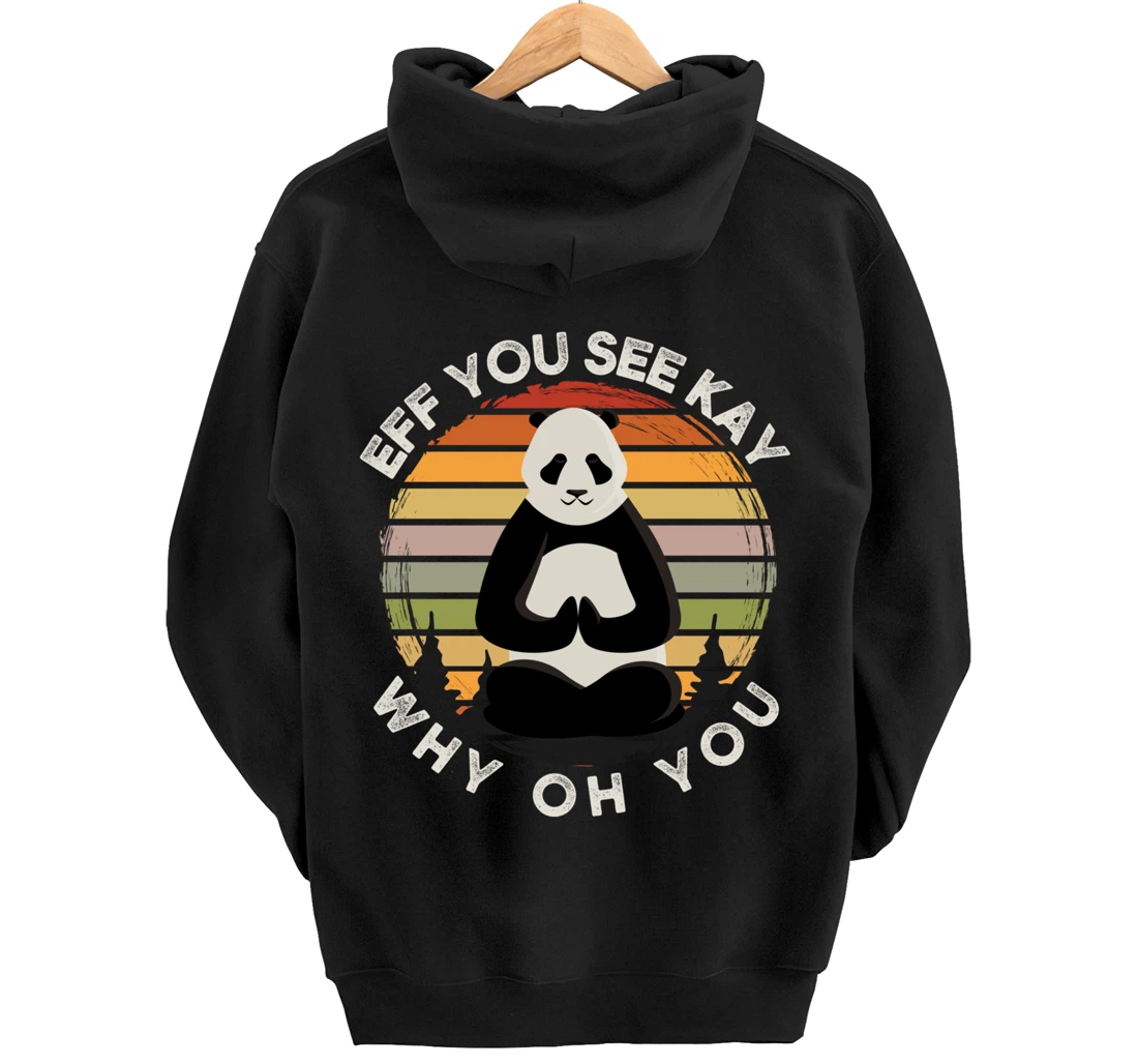 Eff You See Kay Why Oh You Vintage Sunset Panda Lover Yoga Pullover Hoodie