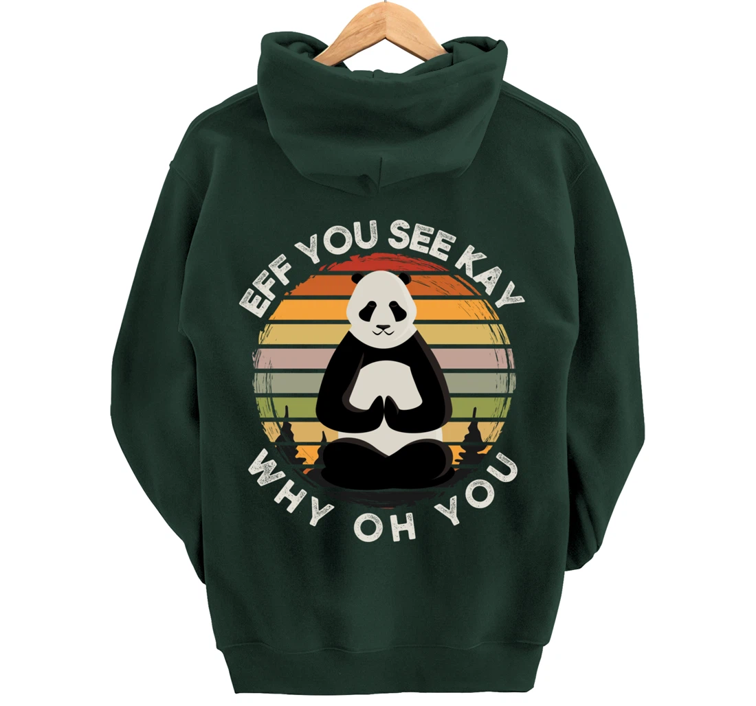 Eff You See Kay Why Oh You Vintage Sunset Panda Lover Yoga Pullover Hoodie