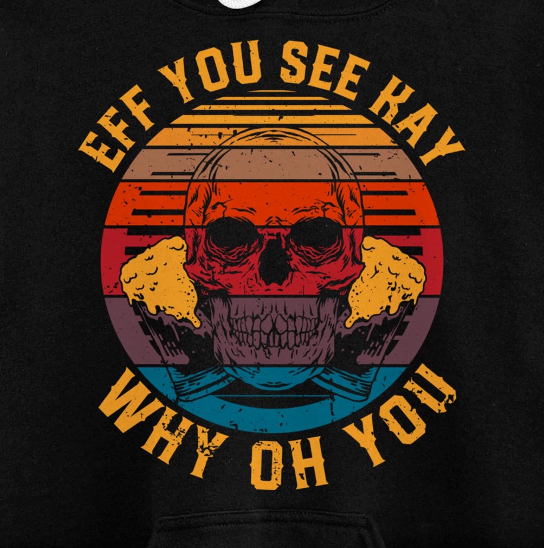 Retro Vintage Eff You See Kay Skull Goth Aesthetic Gothic Pullover Hoodie
