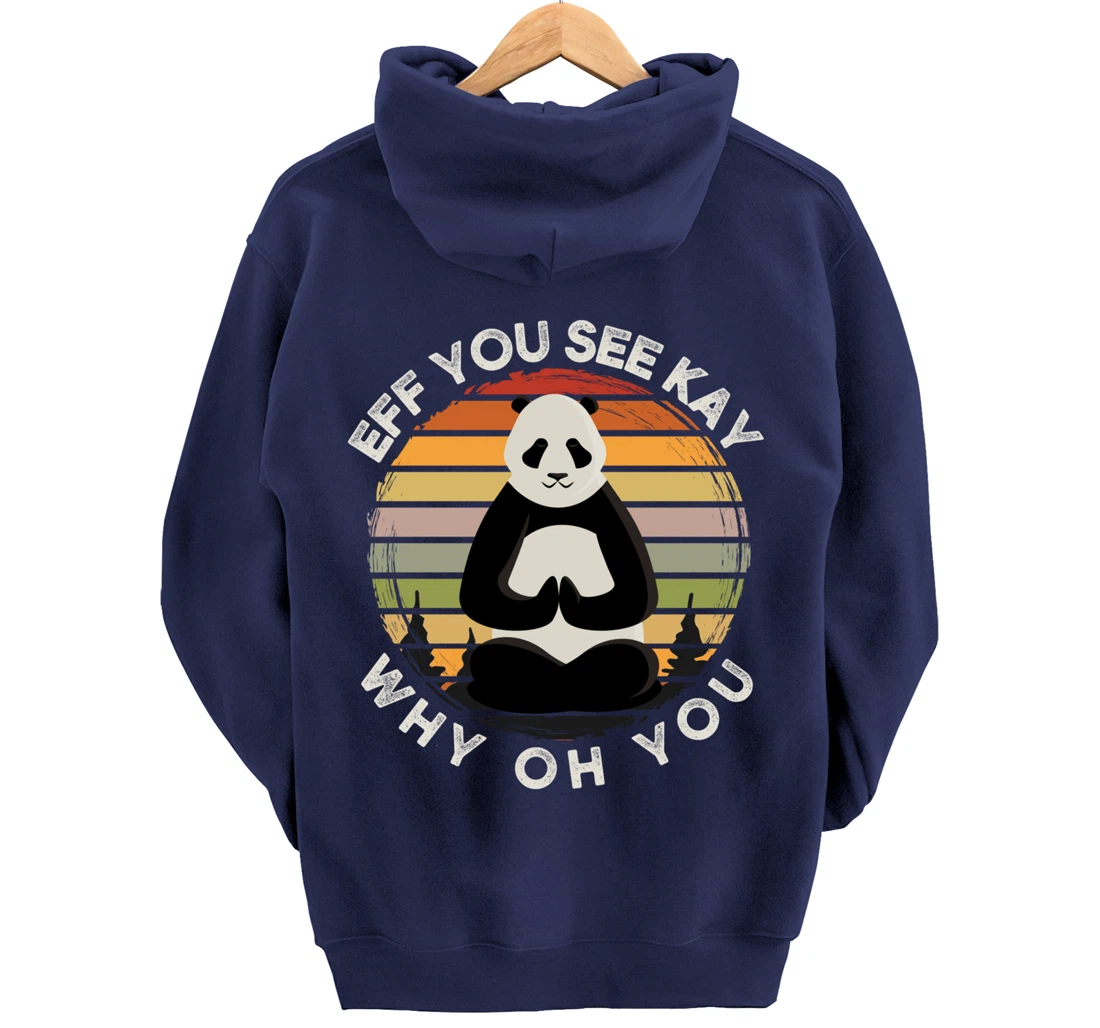 Eff You See Kay Why Oh You Vintage Sunset Panda Lover Yoga Pullover Hoodie