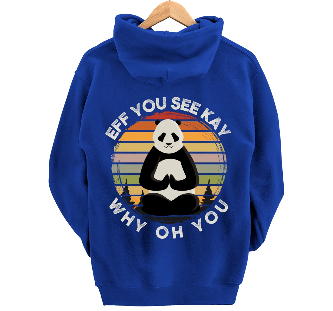 Eff You See Kay Why Oh You Vintage Sunset Panda Lover Yoga Pullover Hoodie