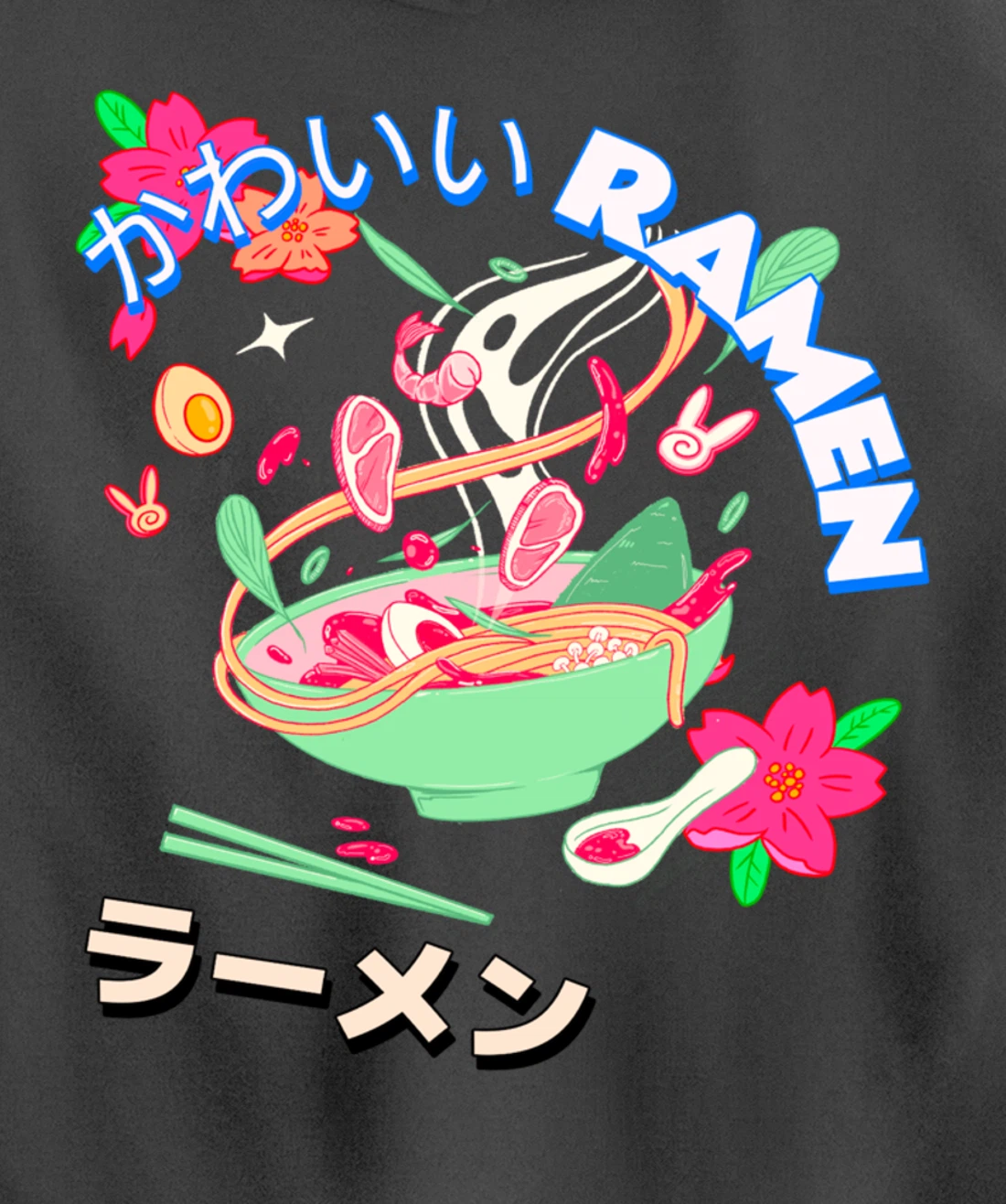 Cute Kawaii Japanese Shrimp Ramen Bowl Ebi Noodles Pullover Hoodie