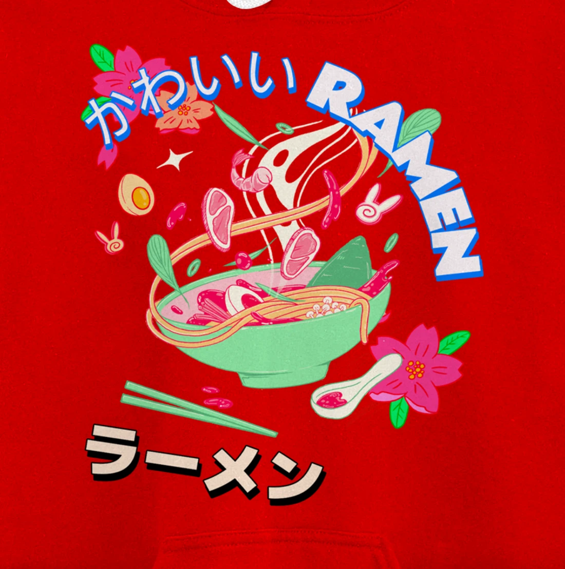 Cute Kawaii Japanese Shrimp Ramen Bowl Ebi Noodles Pullover Hoodie