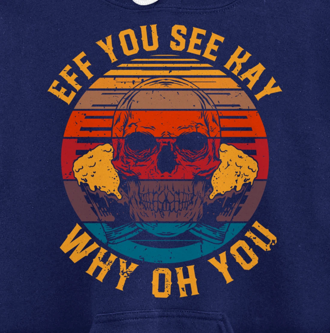 Retro Vintage Eff You See Kay Skull Goth Aesthetic Gothic Pullover Hoodie