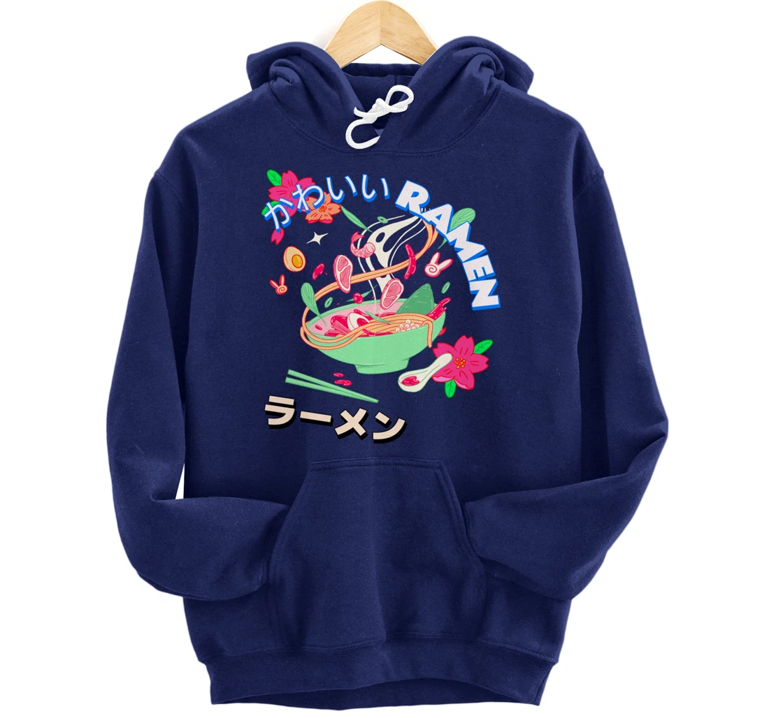 Cute Kawaii Japanese Shrimp Ramen Bowl Ebi Noodles Pullover Hoodie