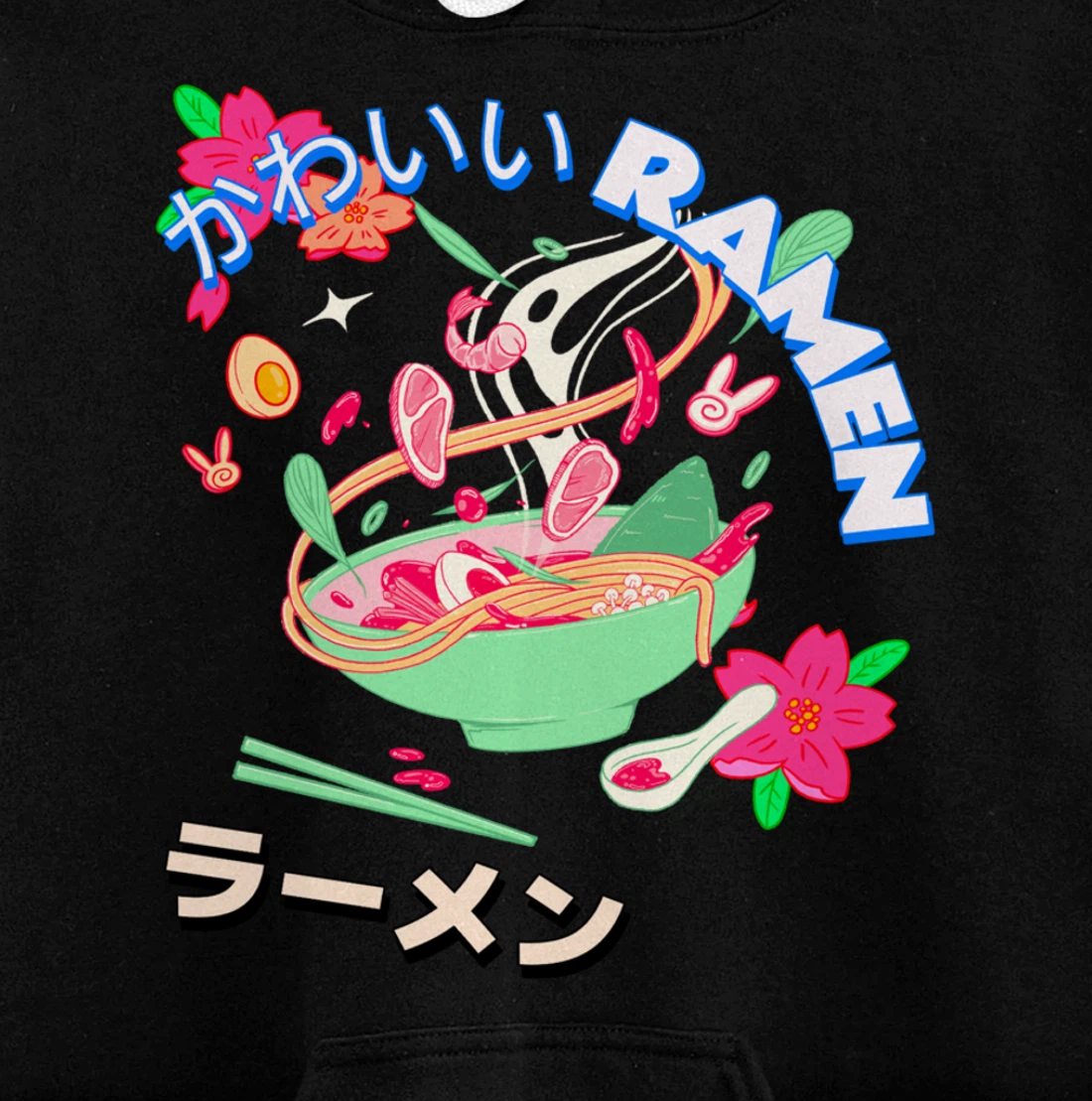 Cute Kawaii Japanese Shrimp Ramen Bowl Ebi Noodles Pullover Hoodie