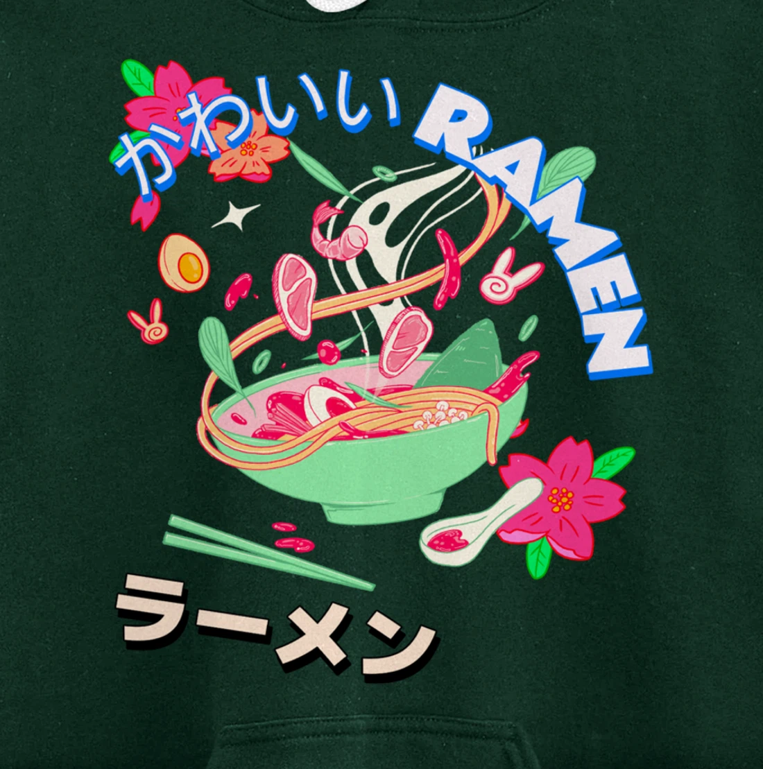 Cute Kawaii Japanese Shrimp Ramen Bowl Ebi Noodles Pullover Hoodie