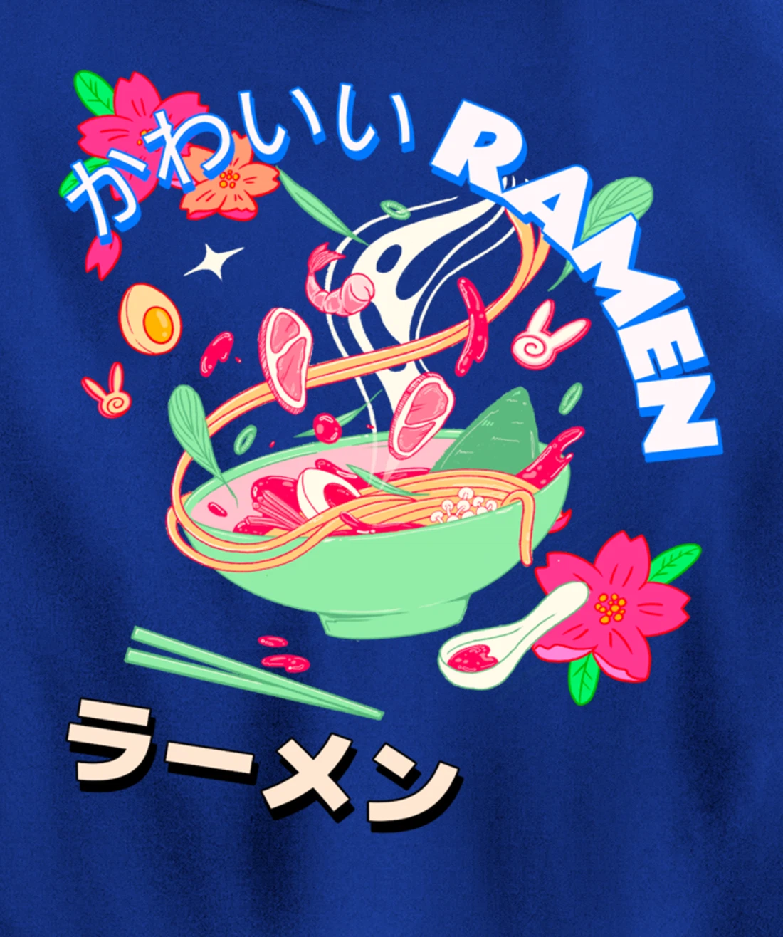 Cute Kawaii Japanese Shrimp Ramen Bowl Ebi Noodles Pullover Hoodie