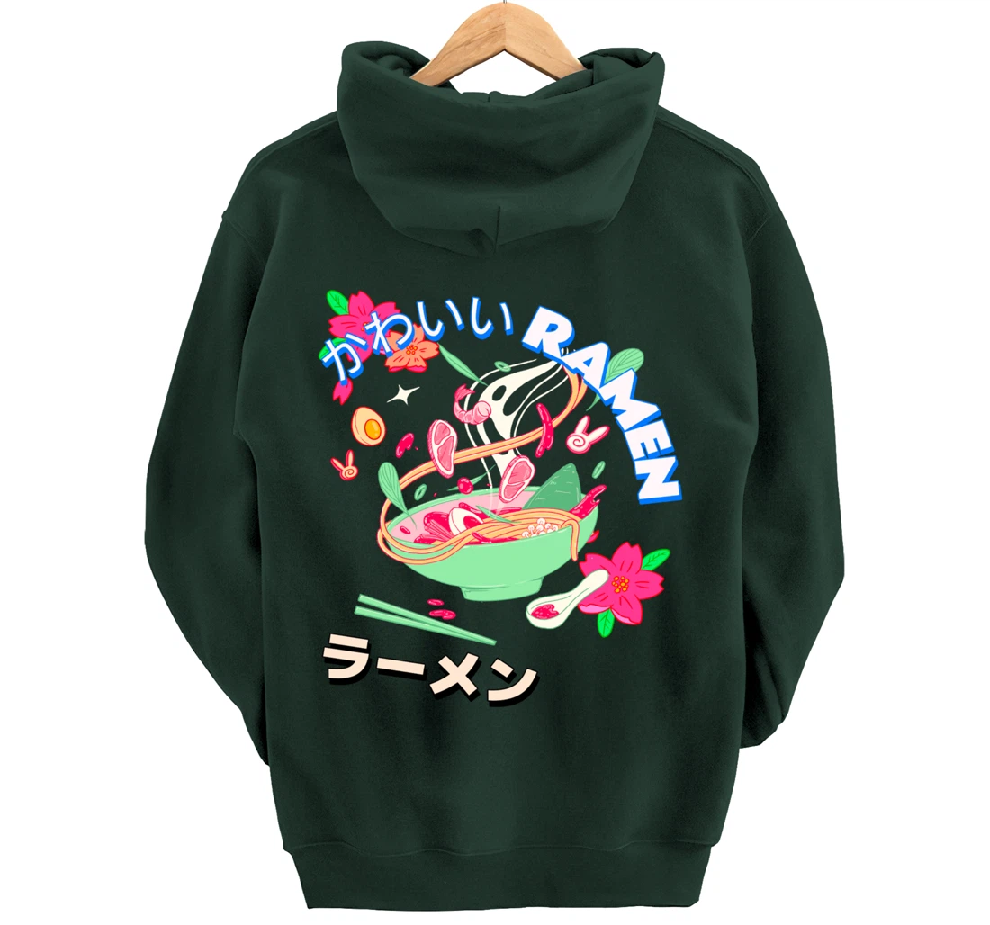 Cute Kawaii Japanese Shrimp Ramen Bowl Ebi Noodles Pullover Hoodie