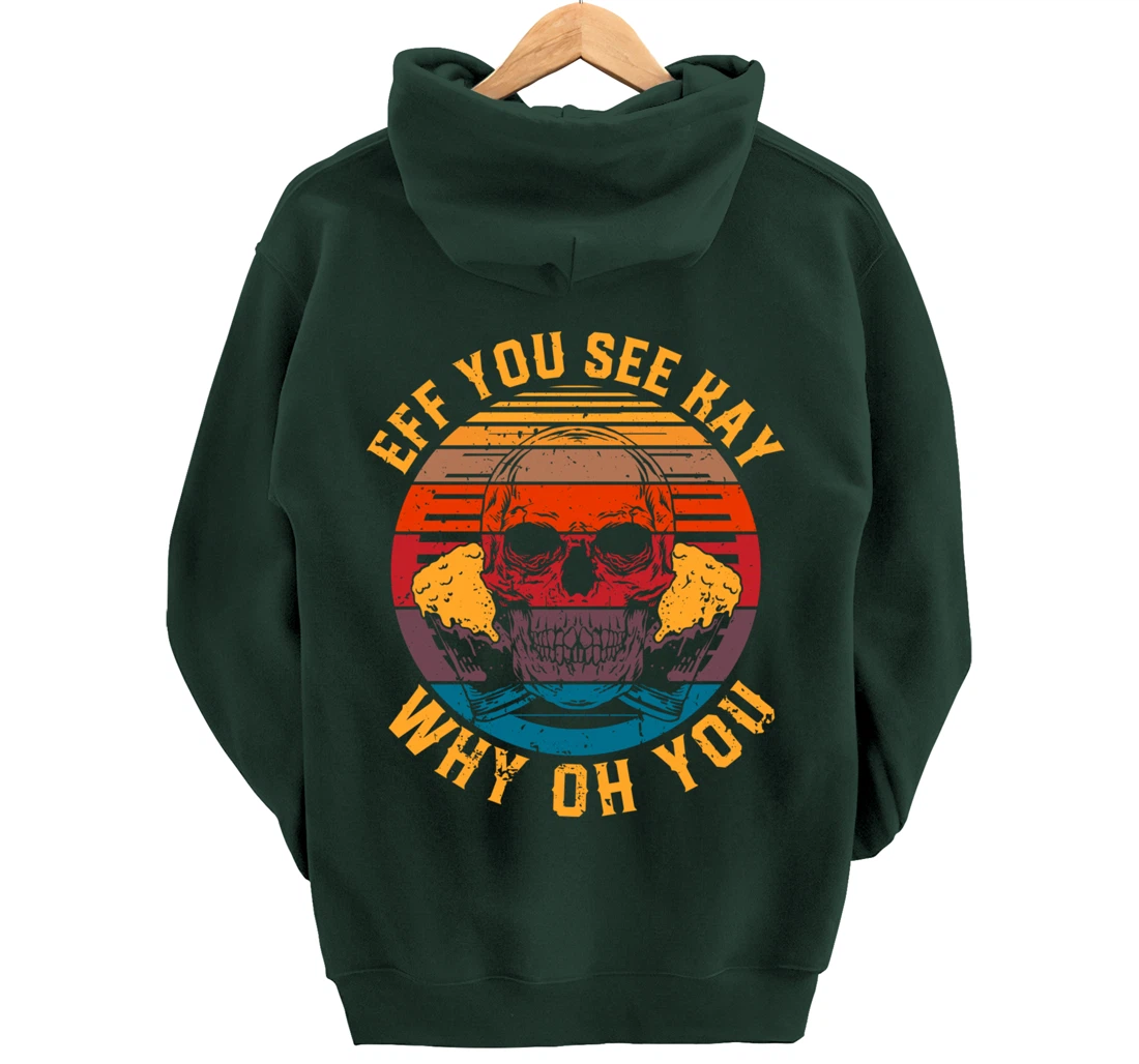 Retro Vintage Eff You See Kay Skull Goth Aesthetic Gothic Pullover Hoodie
