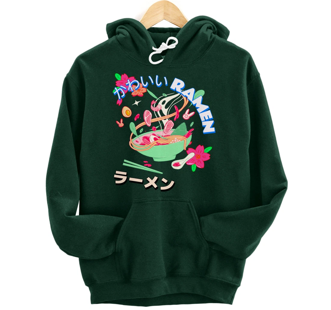 Cute Kawaii Japanese Shrimp Ramen Bowl Ebi Noodles Pullover Hoodie