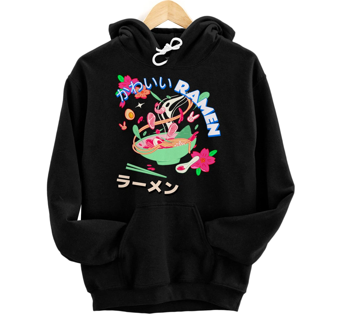 Cute Kawaii Japanese Shrimp Ramen Bowl Ebi Noodles Pullover Hoodie