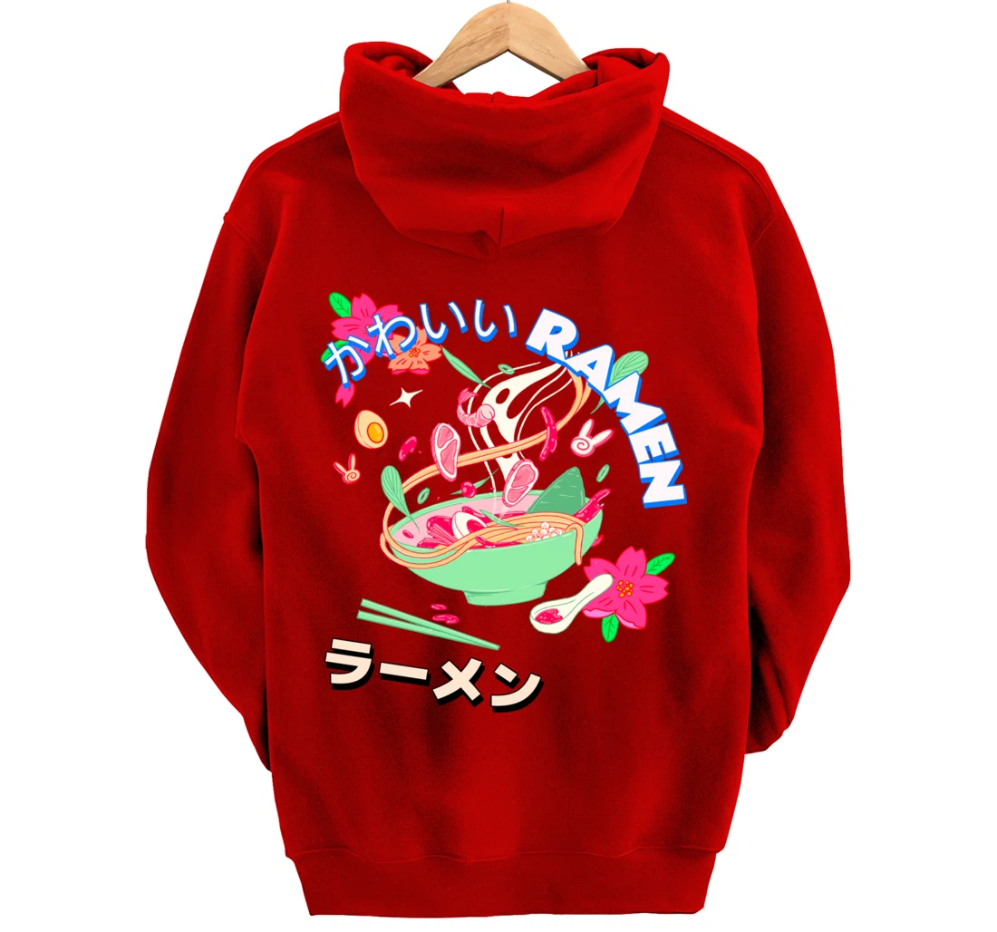 Cute Kawaii Japanese Shrimp Ramen Bowl Ebi Noodles Pullover Hoodie