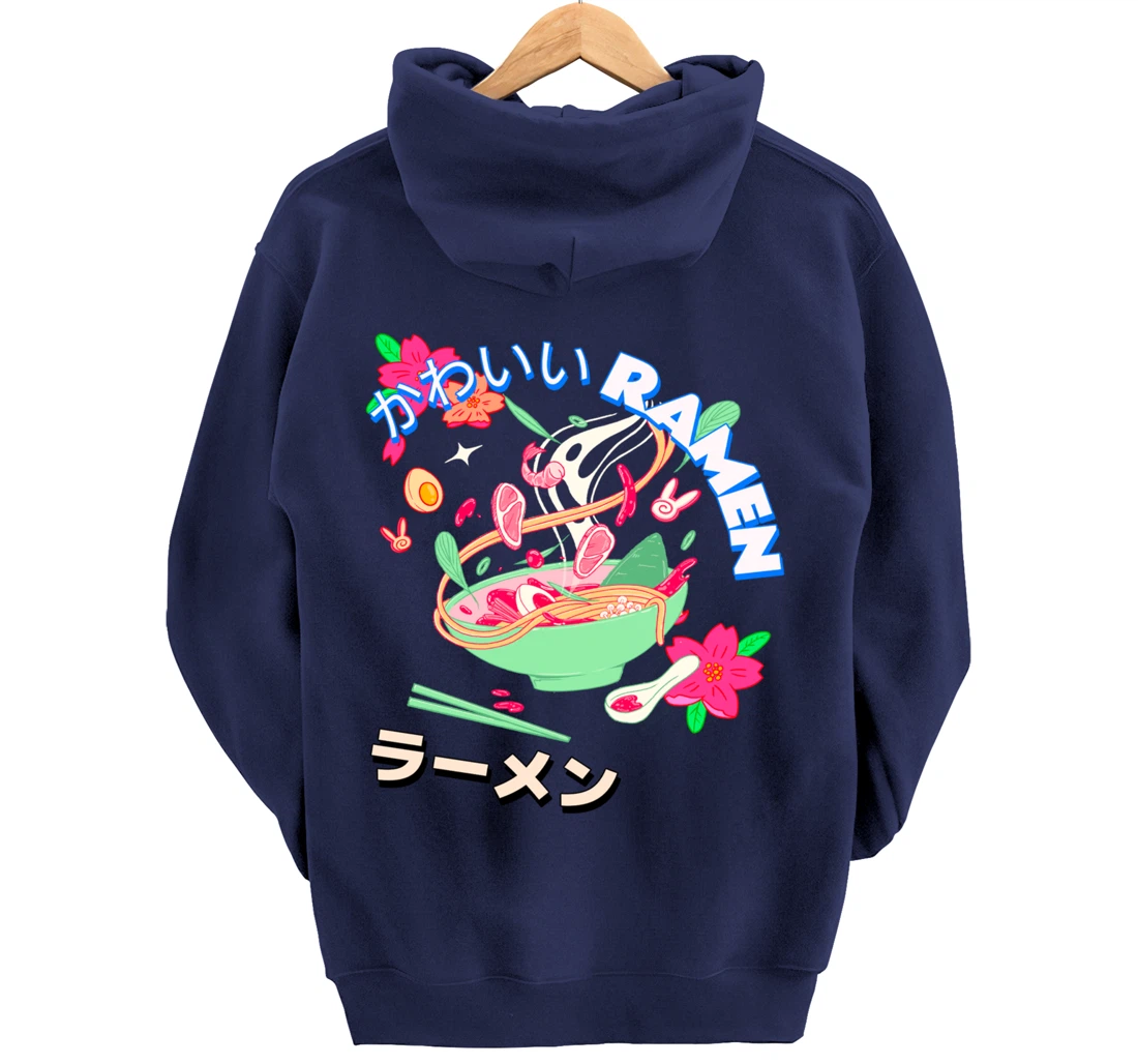 Cute Kawaii Japanese Shrimp Ramen Bowl Ebi Noodles Pullover Hoodie