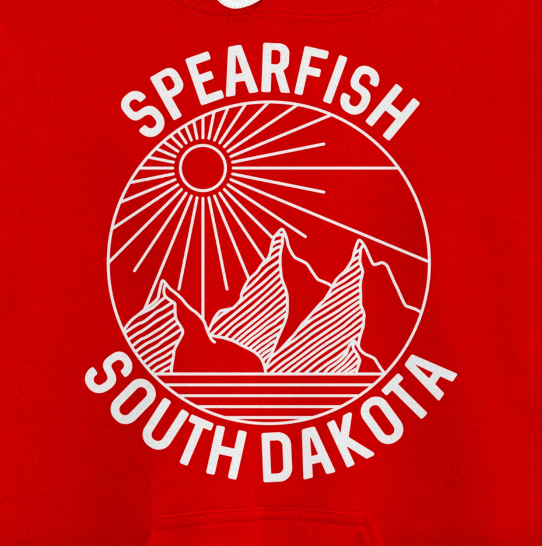 Spearfish South Dakota Nature Mountain Line Art Pullover Hoodie
