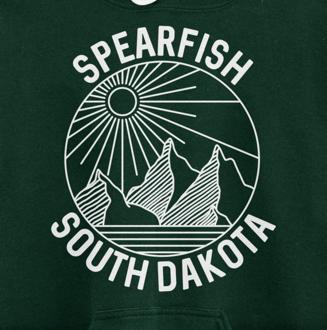 Spearfish South Dakota Nature Mountain Line Art Pullover Hoodie