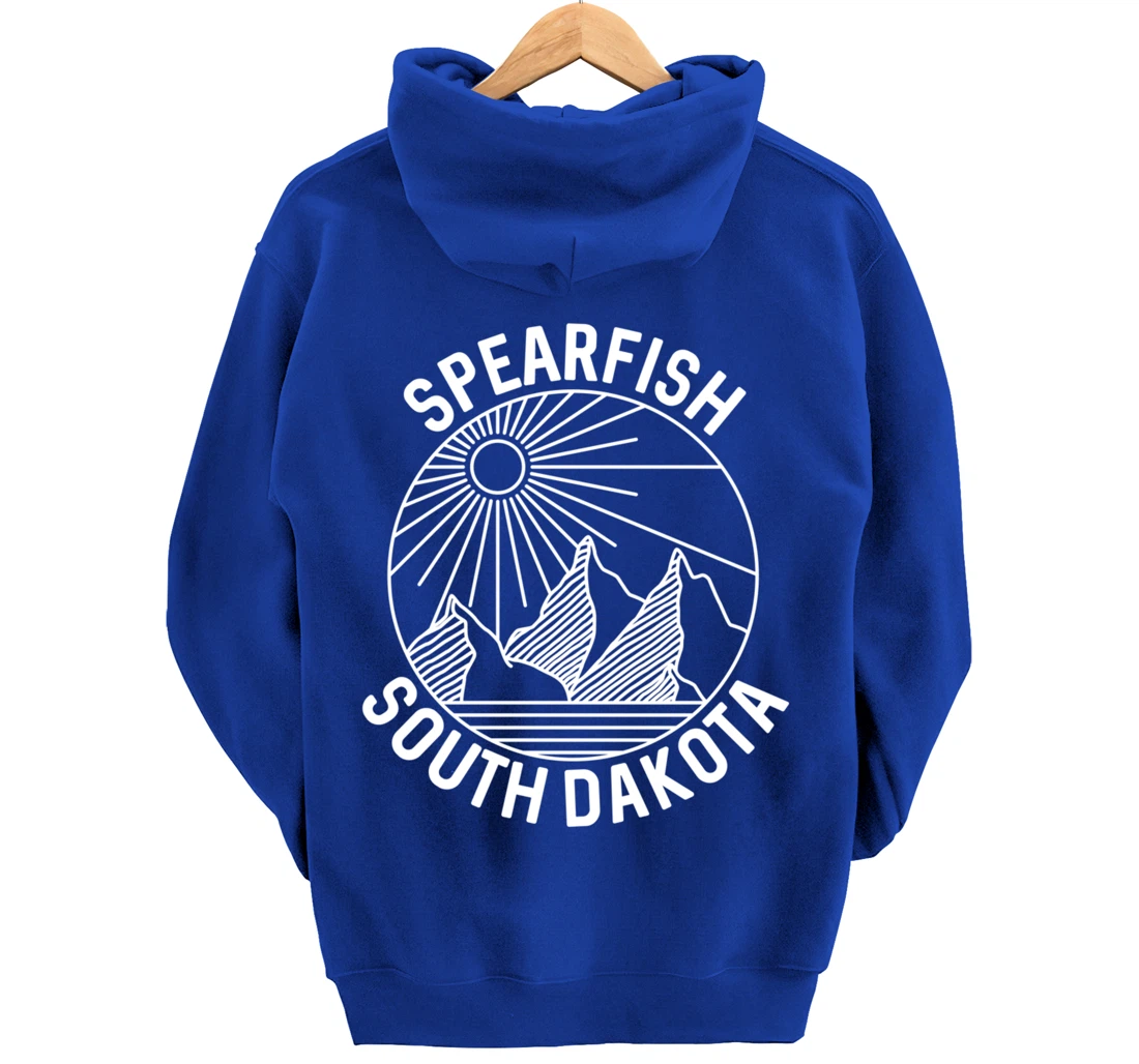 Spearfish South Dakota Nature Mountain Line Art Pullover Hoodie
