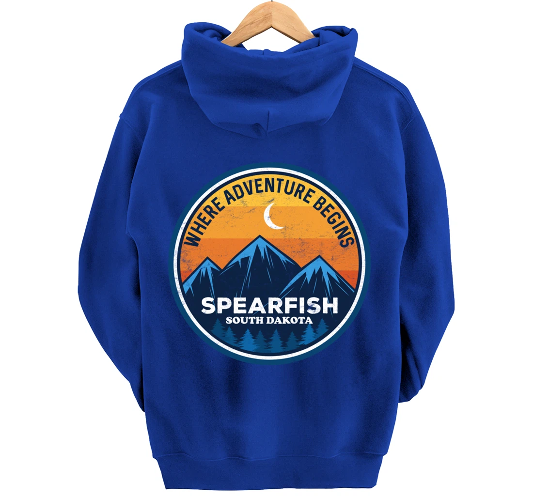 Spearfish South Dakota Where Adventure Begins Pullover Hoodie