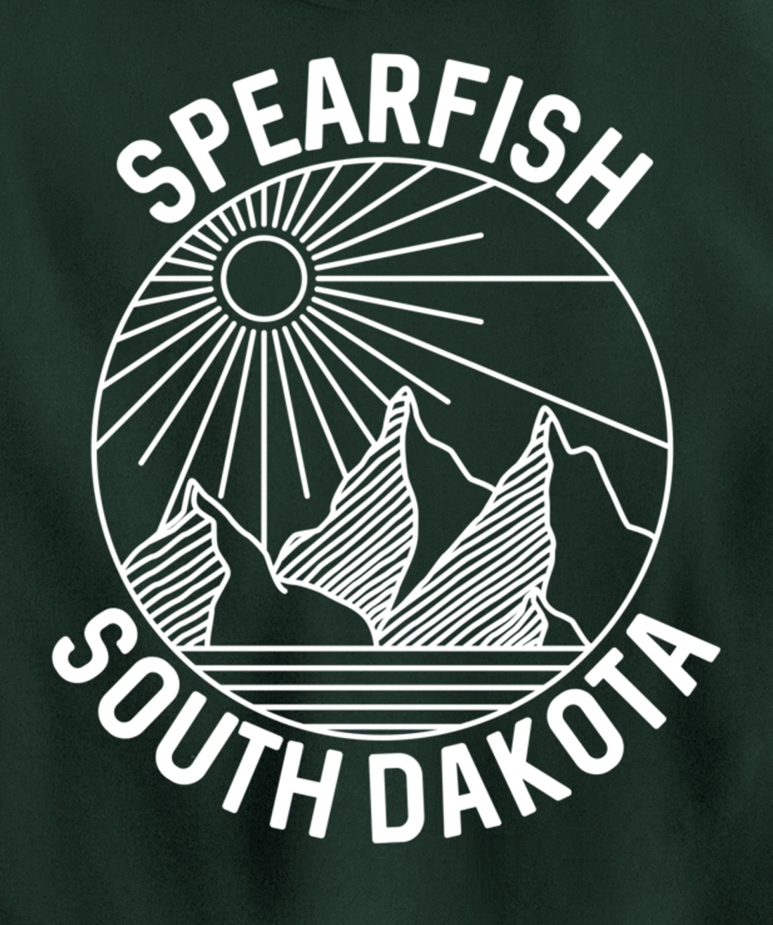 Spearfish South Dakota Nature Mountain Line Art Pullover Hoodie