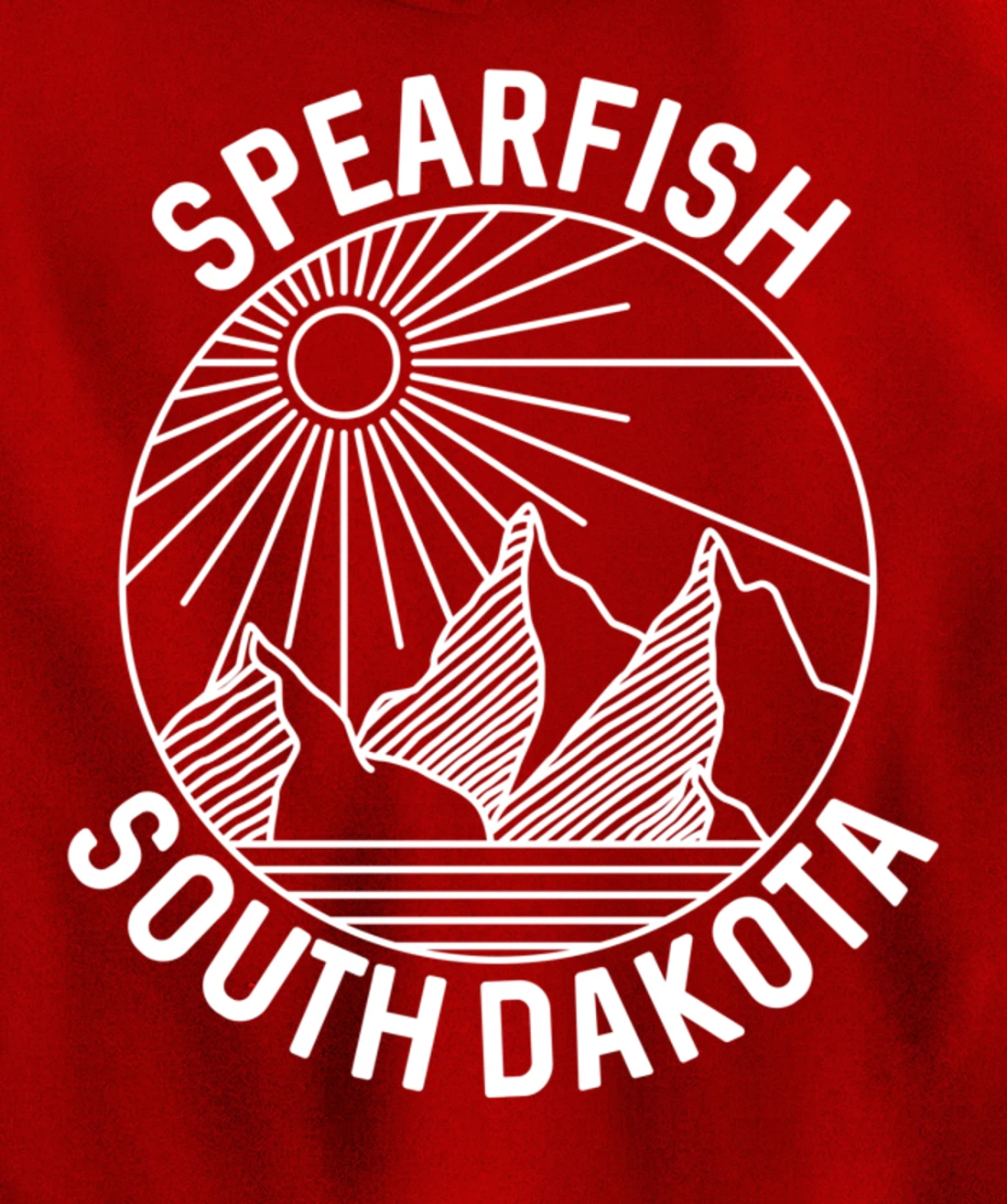 Spearfish South Dakota Nature Mountain Line Art Pullover Hoodie