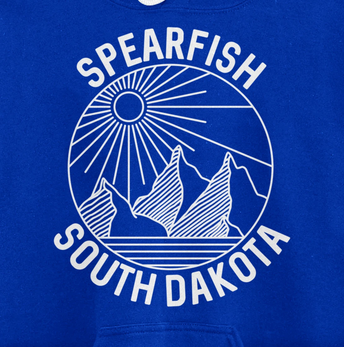 Spearfish South Dakota Nature Mountain Line Art Pullover Hoodie