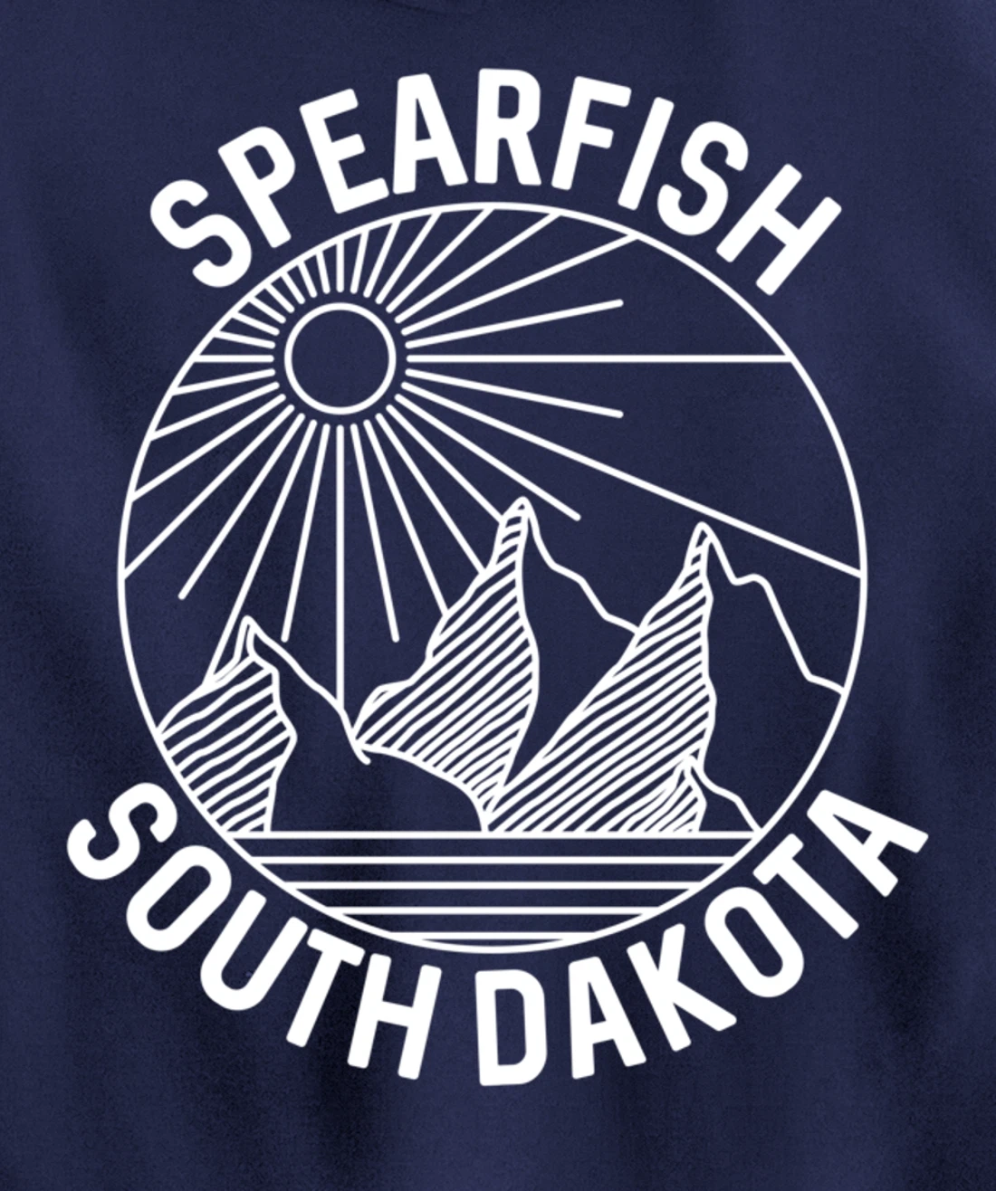 Spearfish South Dakota Nature Mountain Line Art Pullover Hoodie
