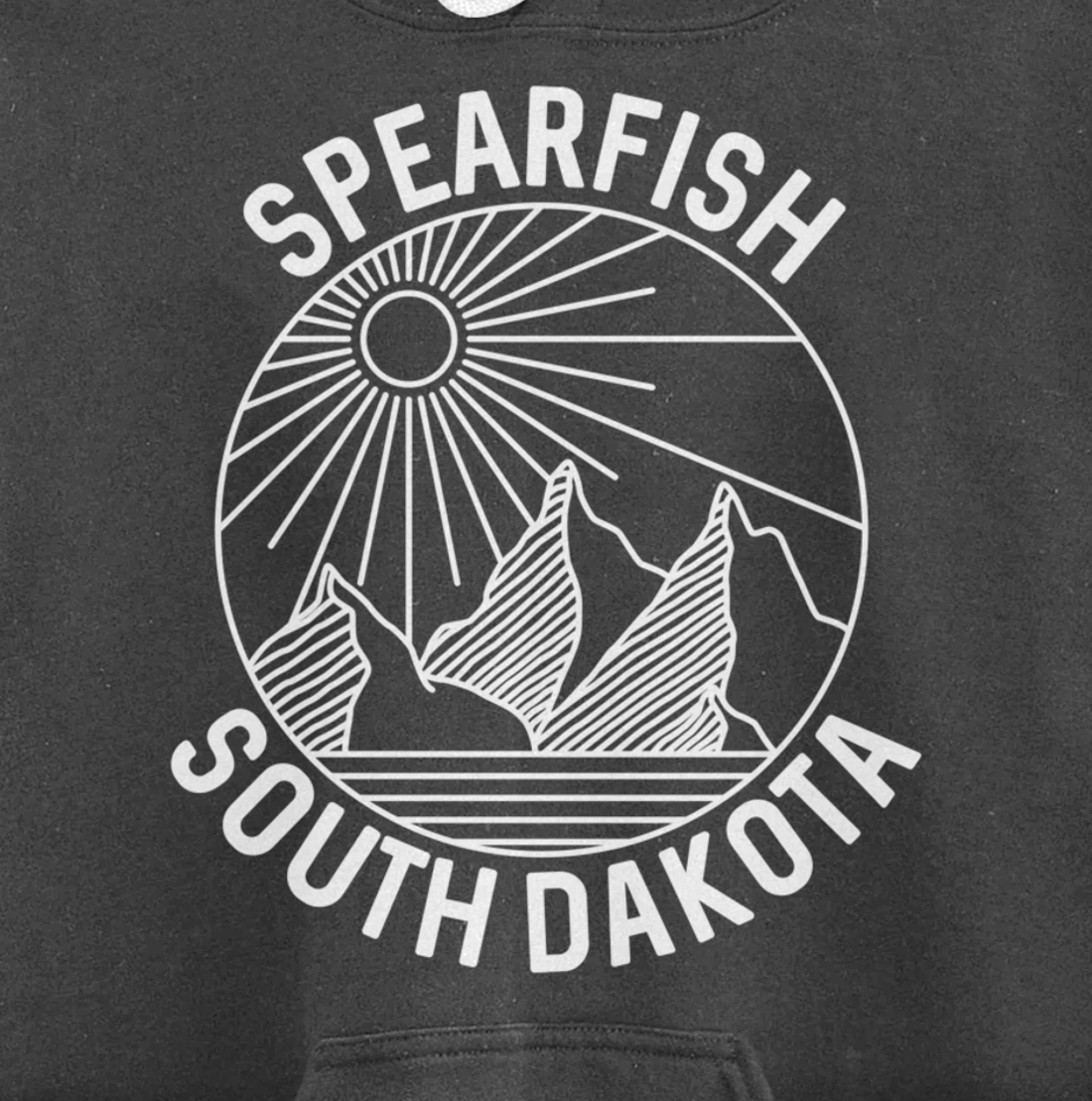 Spearfish South Dakota Nature Mountain Line Art Pullover Hoodie