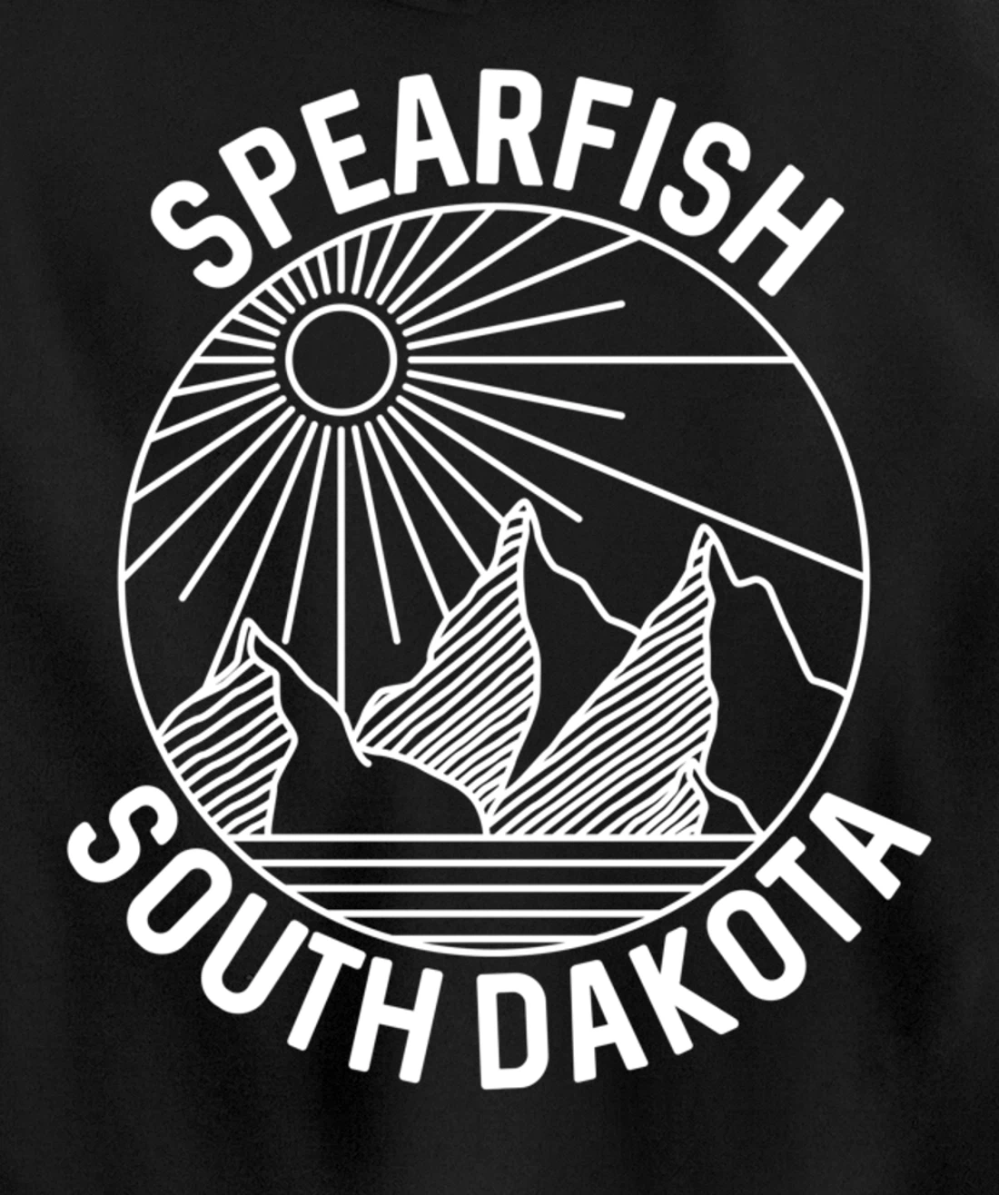 Spearfish South Dakota Nature Mountain Line Art Pullover Hoodie