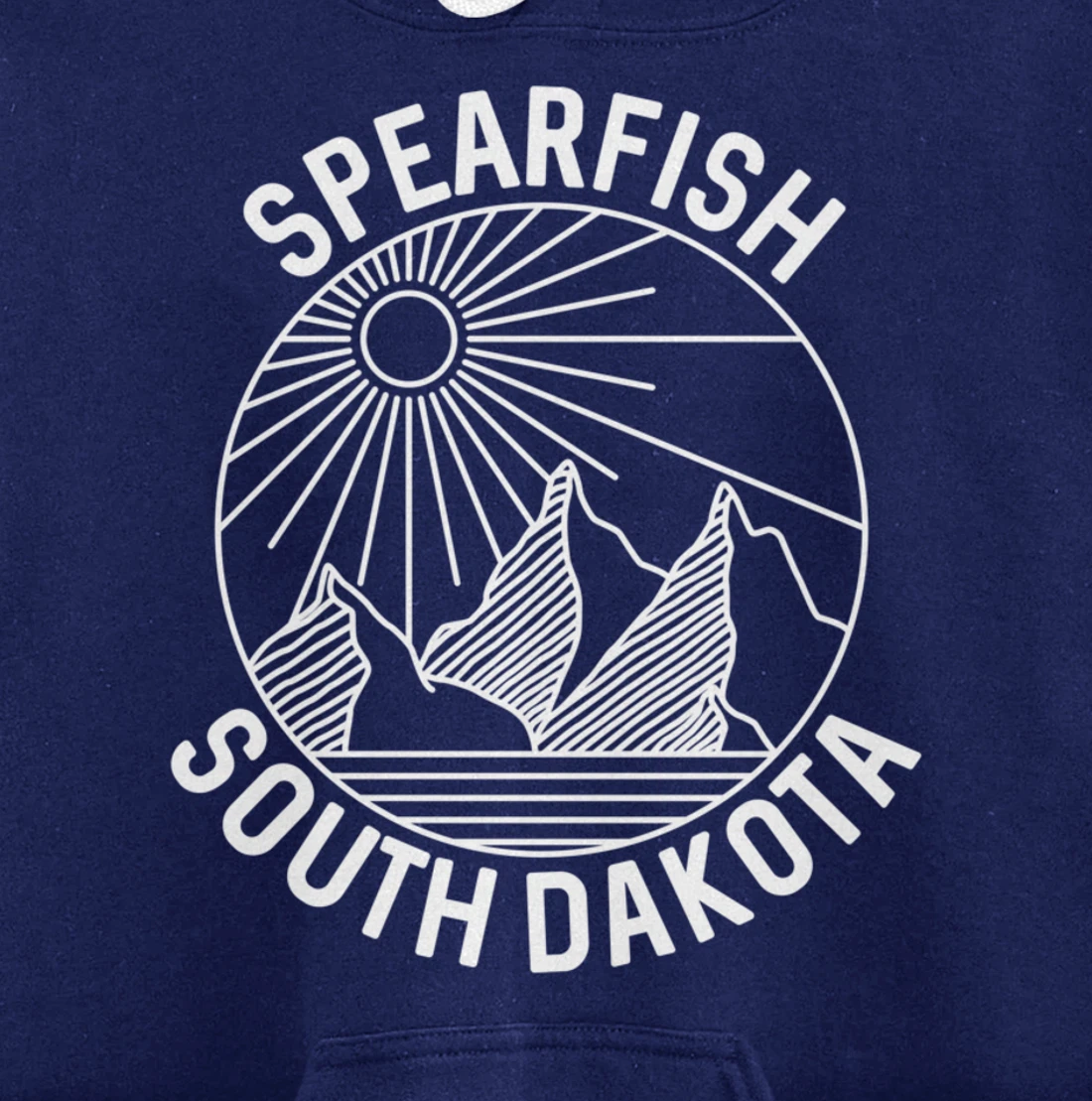 Spearfish South Dakota Nature Mountain Line Art Pullover Hoodie