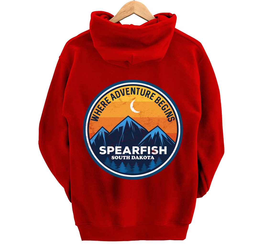 Spearfish South Dakota Where Adventure Begins Pullover Hoodie