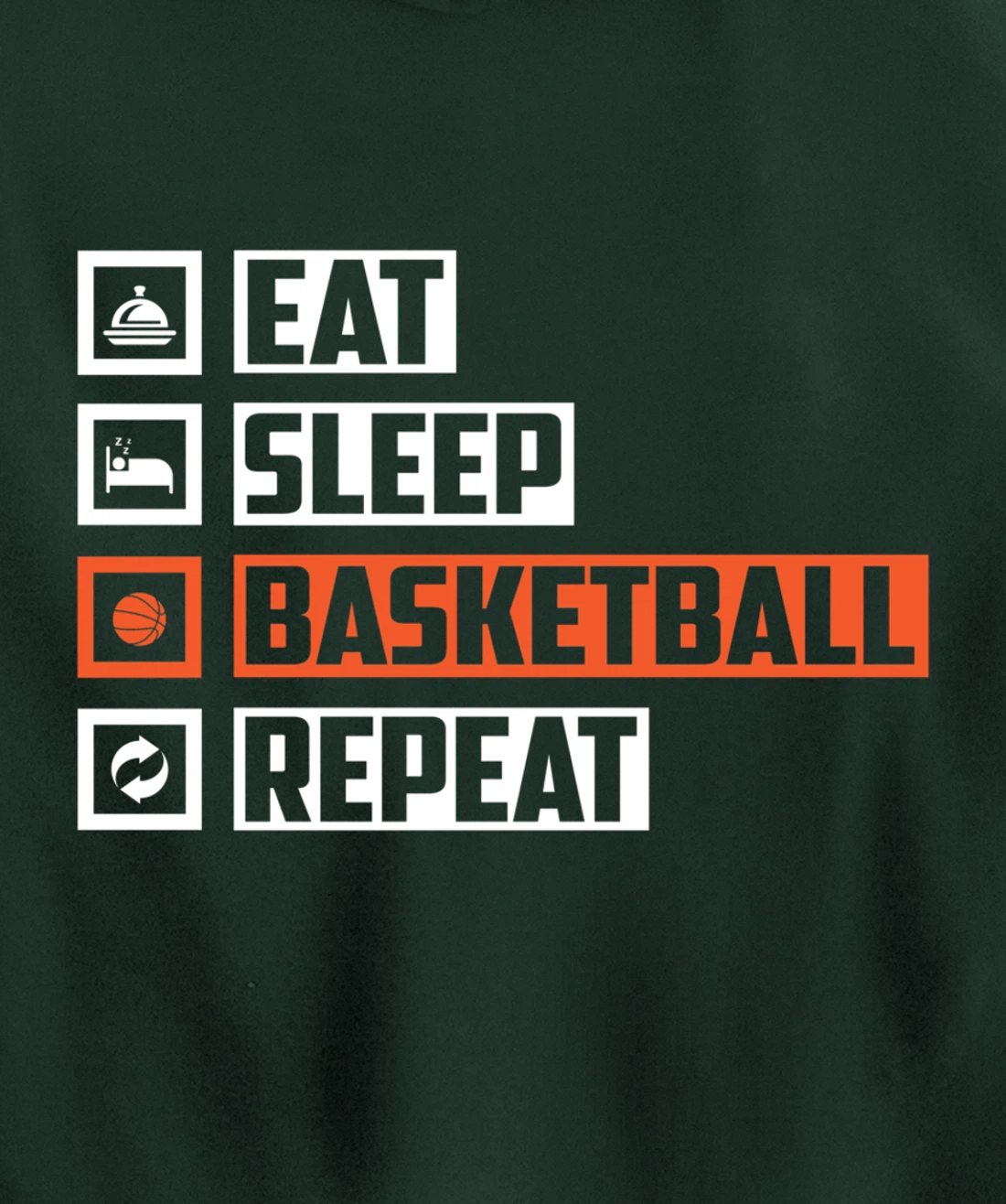 Basketball - Eat Sleep Basketball Repeat For Basketball Pullover Hoodie