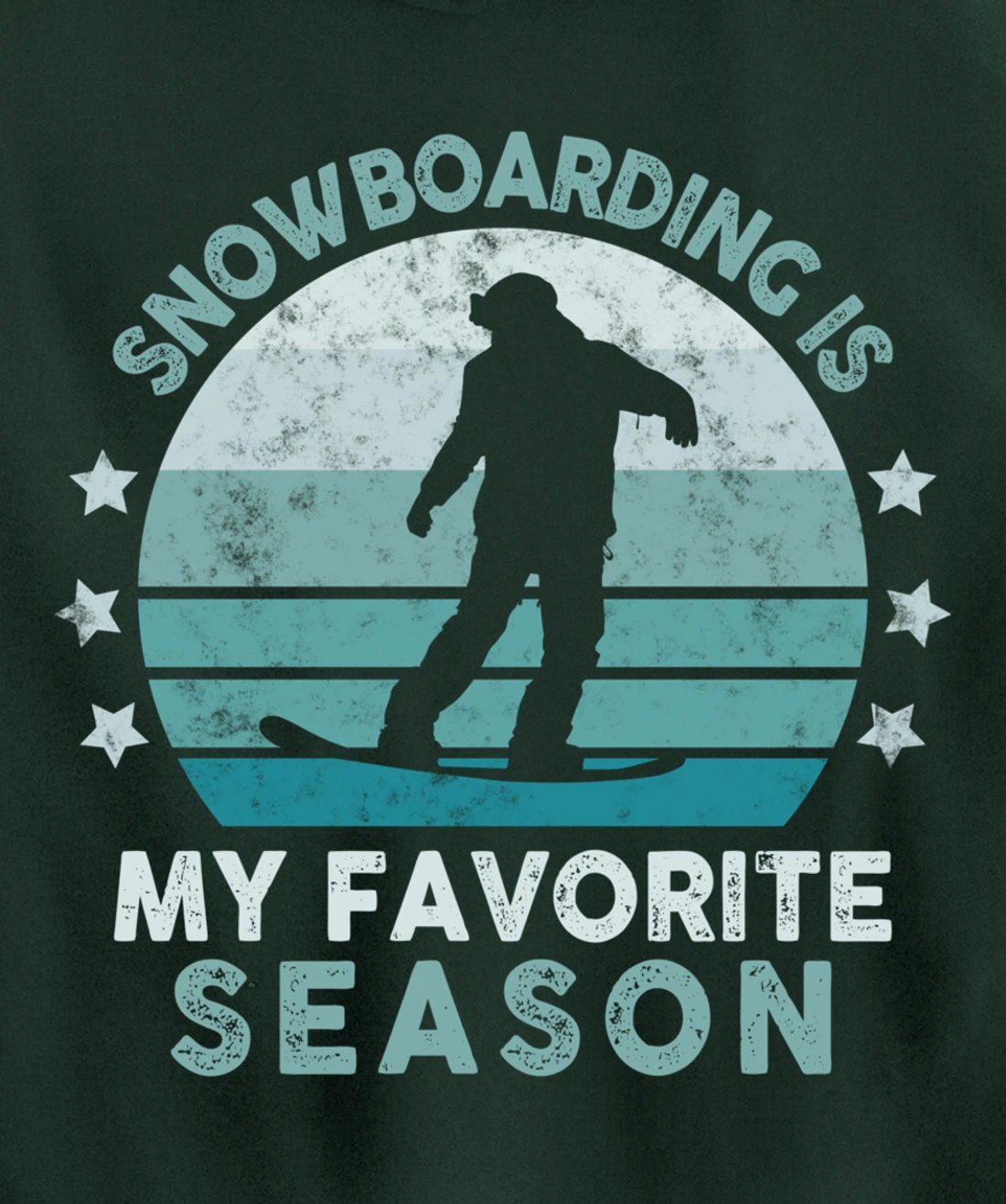 Snowboarding Is My Favorite Season Winter Ice Sports Retro Pullover Hoodie