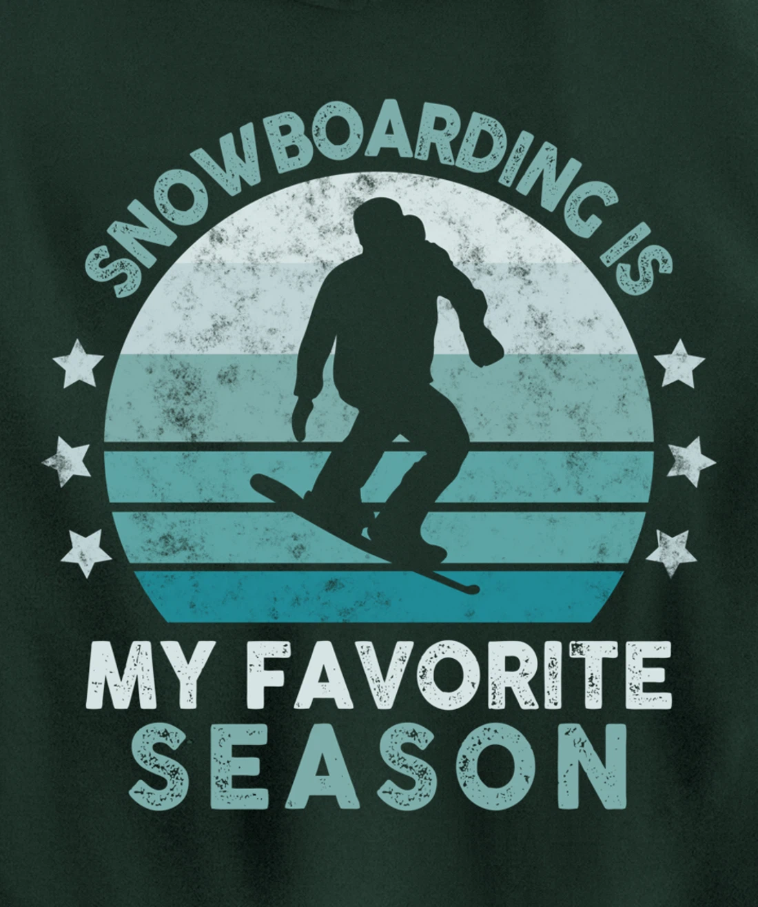 Snowboarding Is My Favorite Season Winter Ice Sports Retro Pullover Hoodie