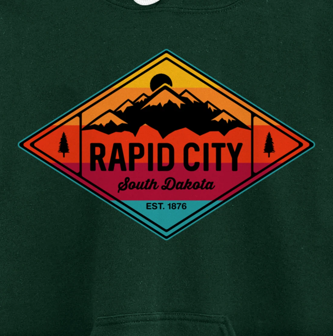 Vintage Rapid City South Dakota Mountain Outdoors Pullover Hoodie