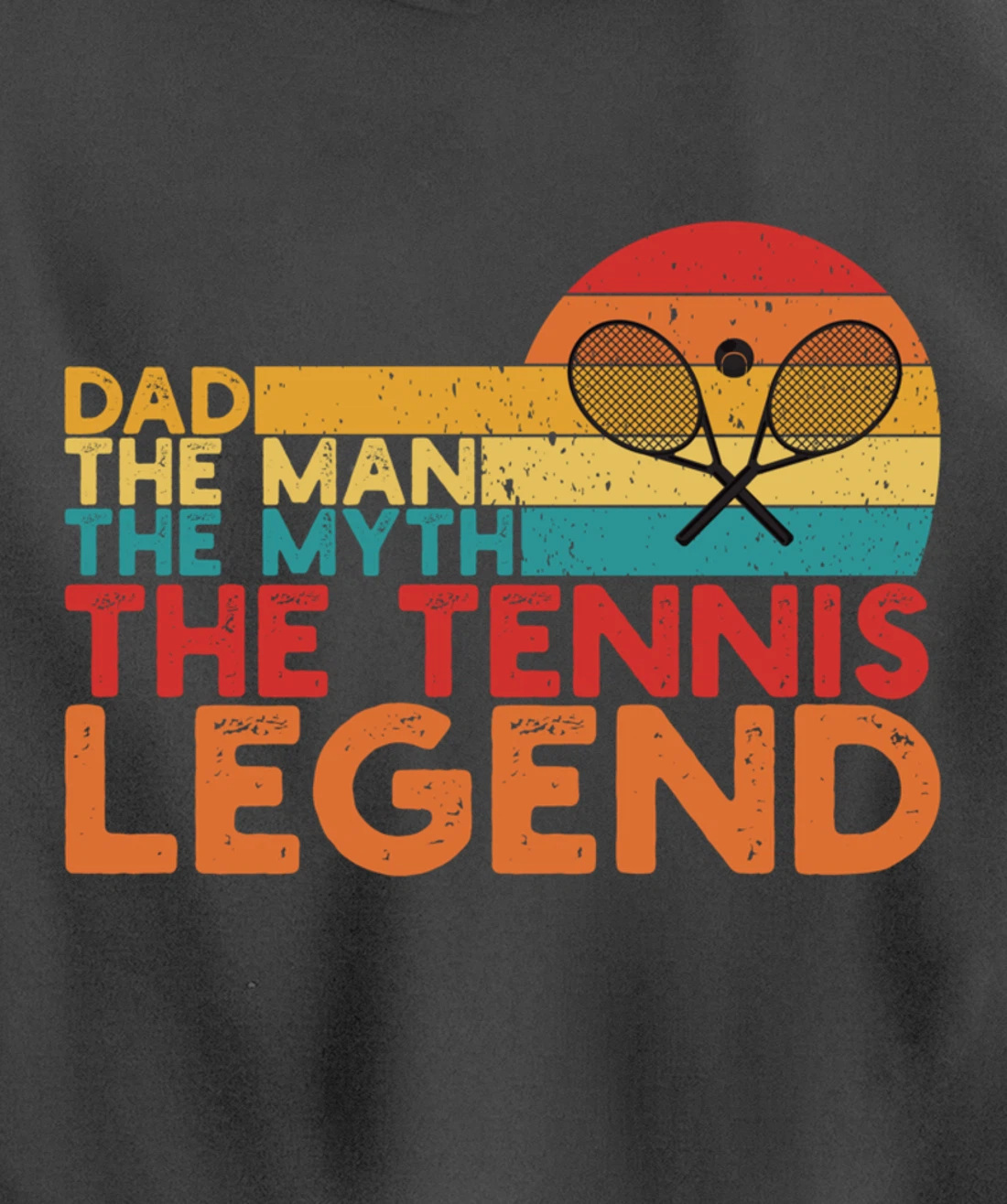 Tennis Player Gifts Retro Sunset Tennis Racquet & Ball Coach Pullover Hoodie