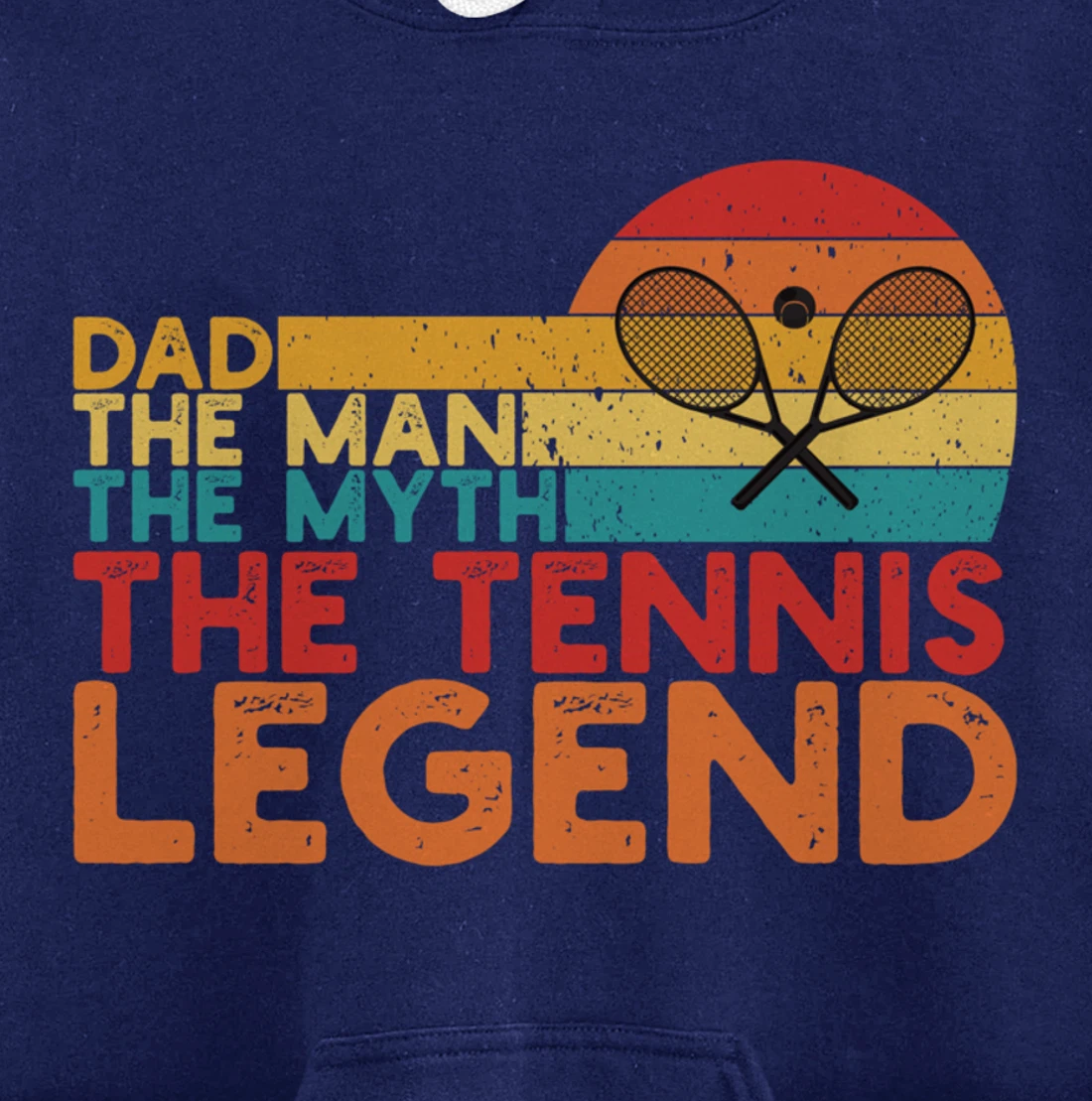 Tennis Player Gifts Retro Sunset Tennis Racquet & Ball Coach Pullover Hoodie
